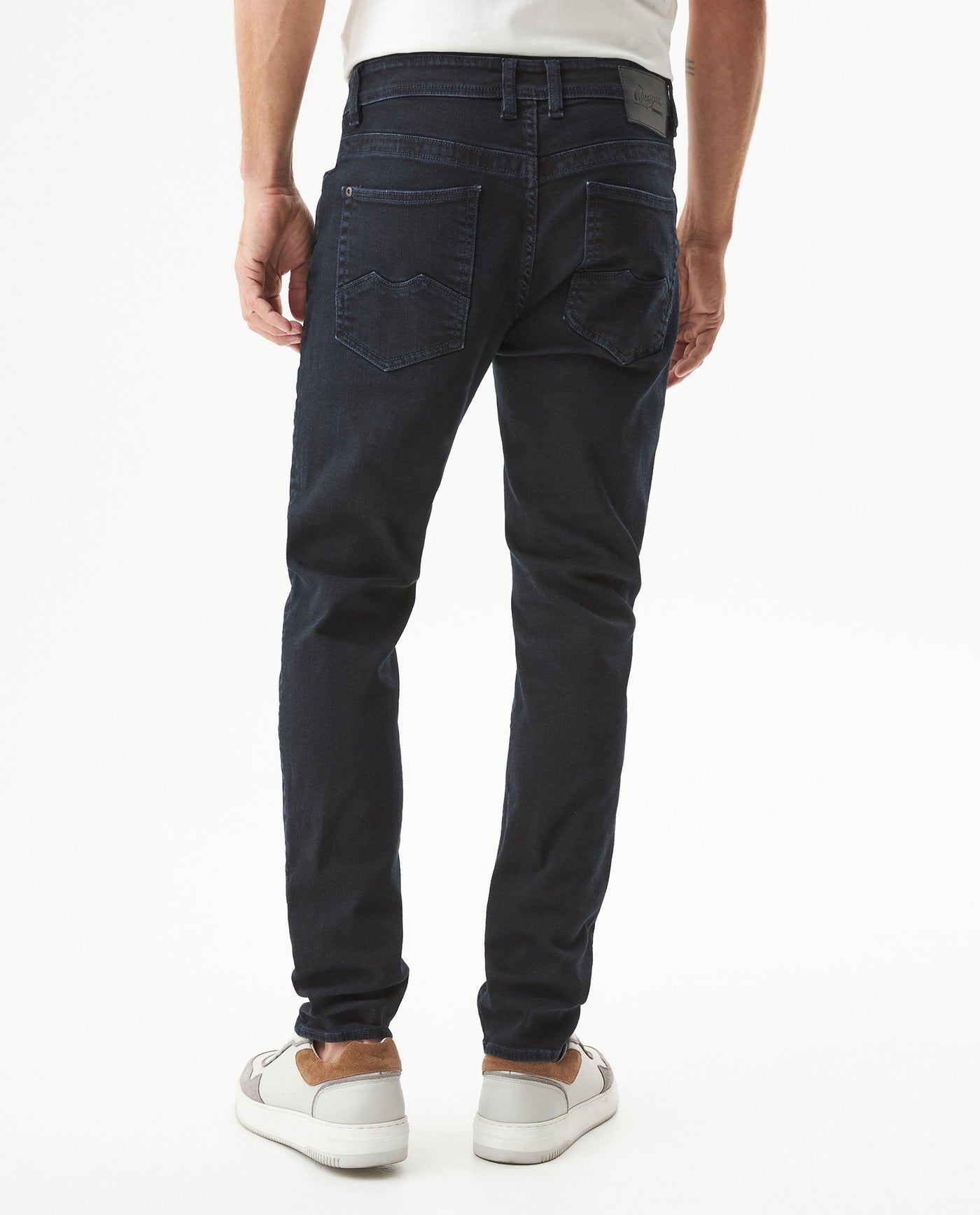 Men's Famous Skinny Fit Ultra Dark Wash Jeans in Cotton-Recycled Cotton Blend, Harbor 339G027 - 5