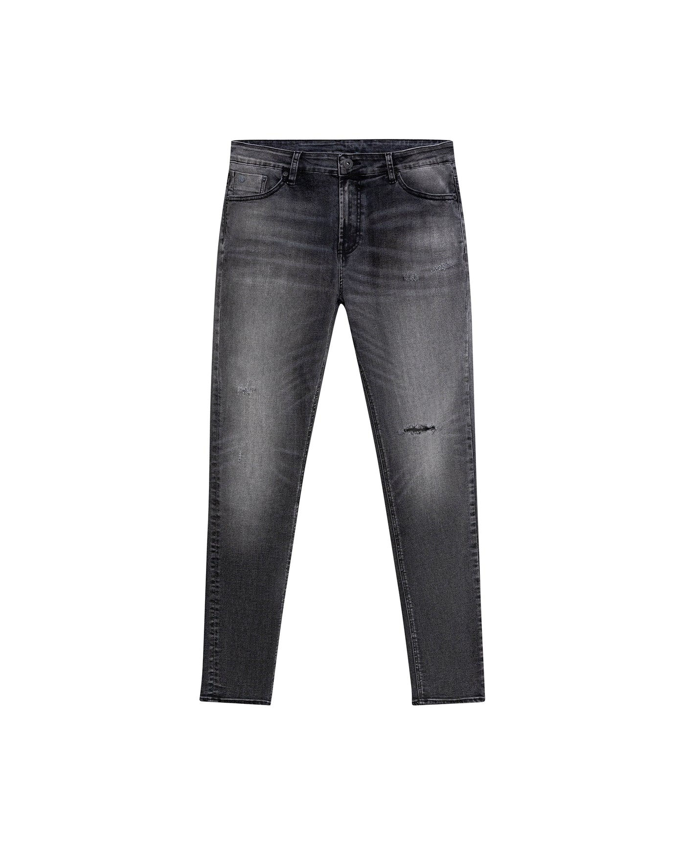 Men's Rider Skinny Fit Gray Wash Jeans in Cotton-Polyester Stretch Blend, Deepwater - 1