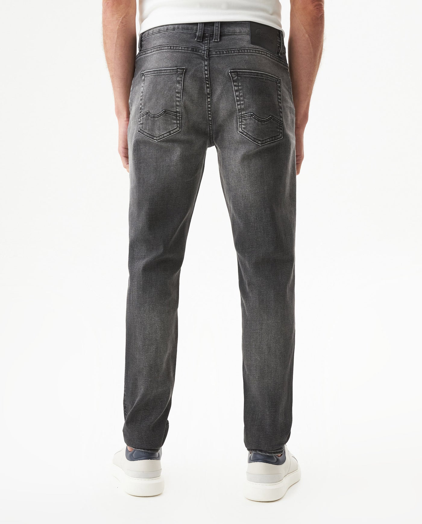 Men's Rider Skinny Fit Gray Wash Jeans in Cotton-Polyester Stretch Blend, Deepwater - 5