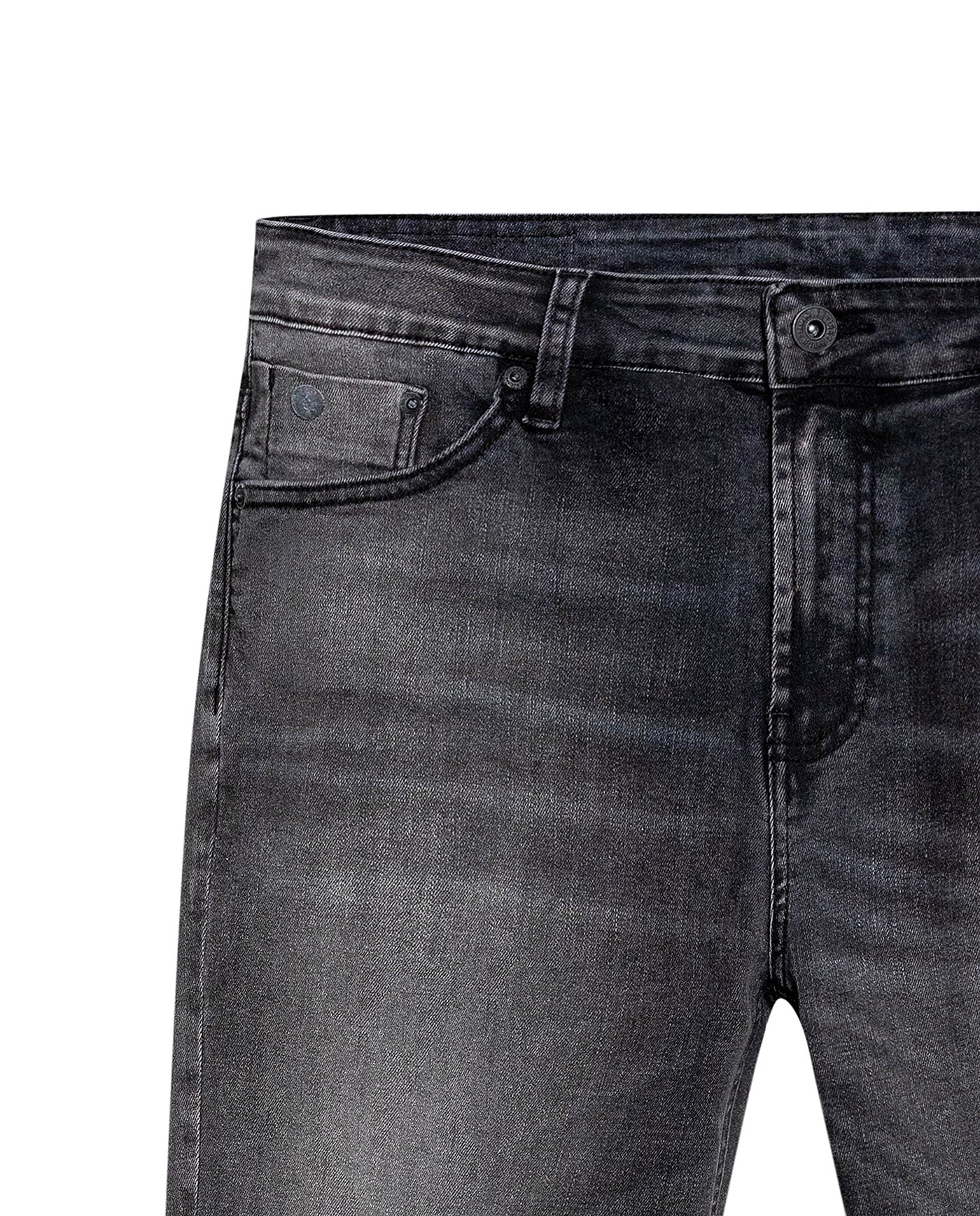 Men's Rider Skinny Fit Gray Wash Jeans in Cotton-Polyester Stretch Blend, Deepwater - 7