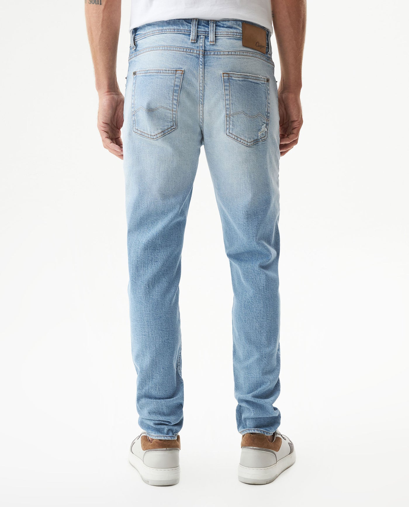 Men's Rider Skinny Light Wash Jeans in Cotton Stretch Blend, Voyage 339G038 - 5