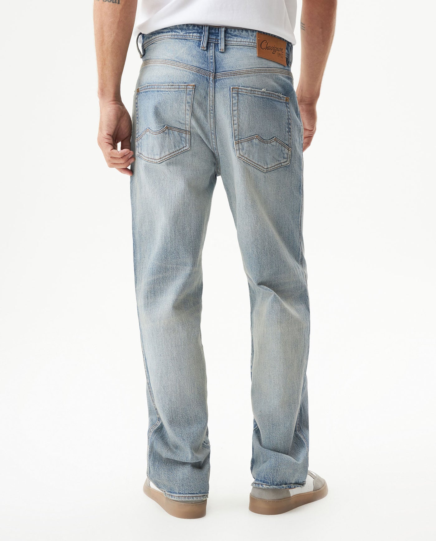 Men's Rider Super Slim Fit Light Wash Jeans in Cotton, Coastline 339G050 - 4