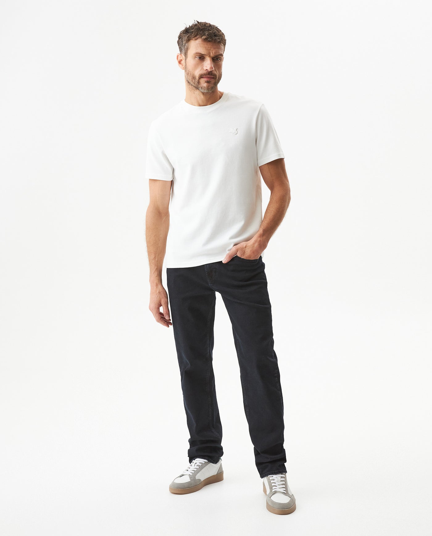 Men's Morrison Straight Dark Wash Jeans in Recycled Cotton Blend Festive 63_339G053_AZU194052_4