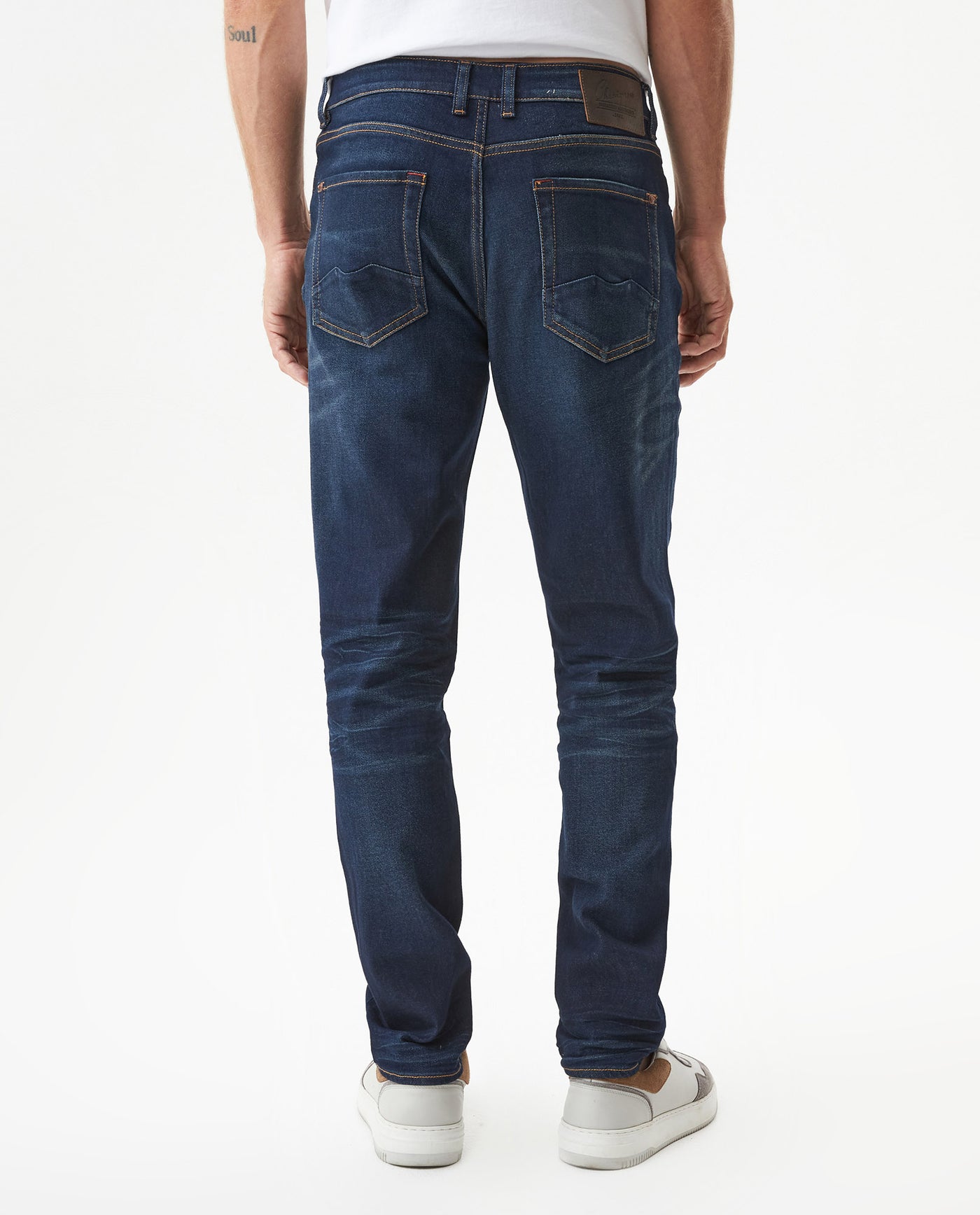 Men's Morrison Straight Ultra Dark Wash Jeans in Cotton-Polyester Blend, Lighthouse - 5