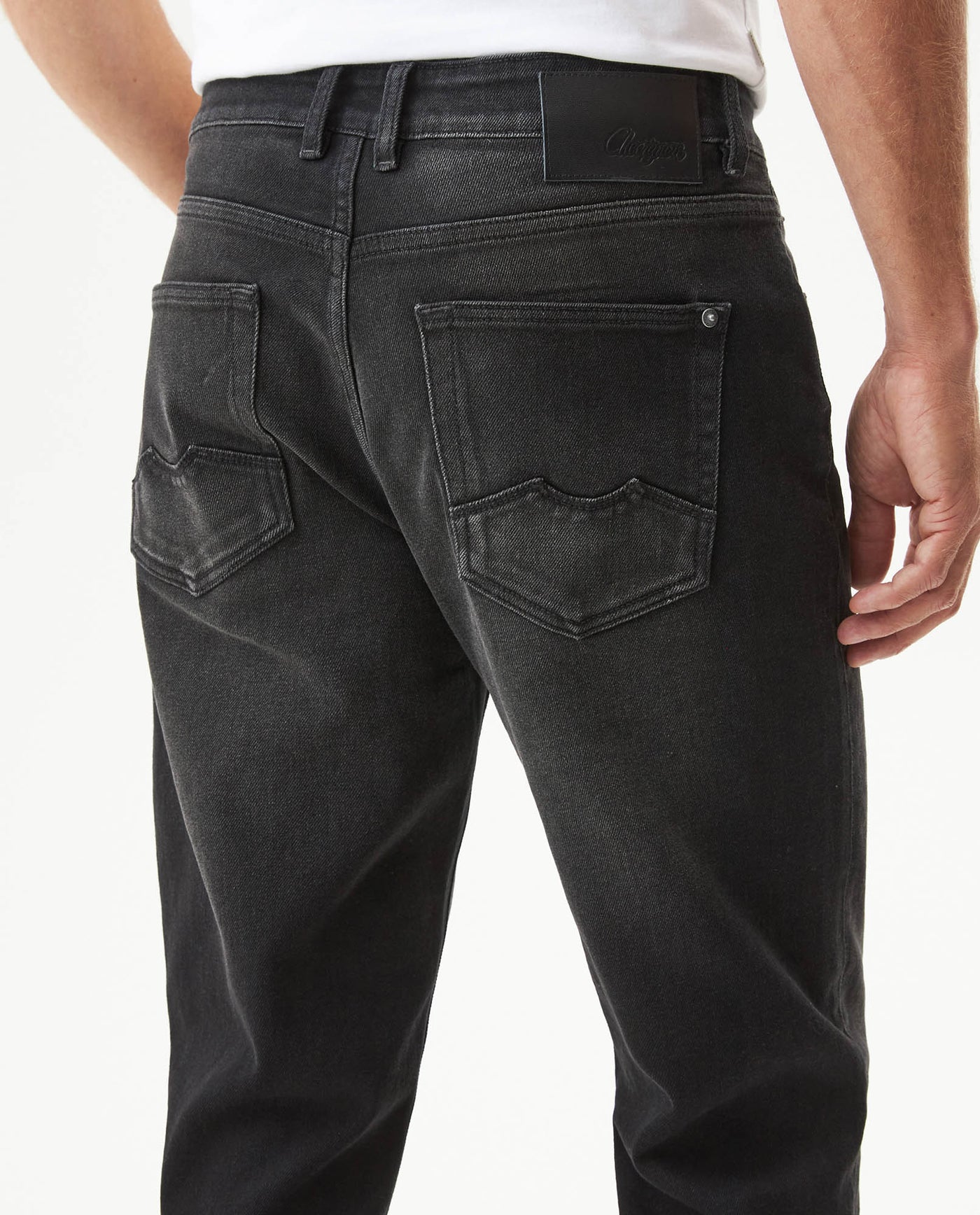 Men's Morrison Straight Black Wash Jeans in Cotton-Polyester Blend, Coordinates - 6