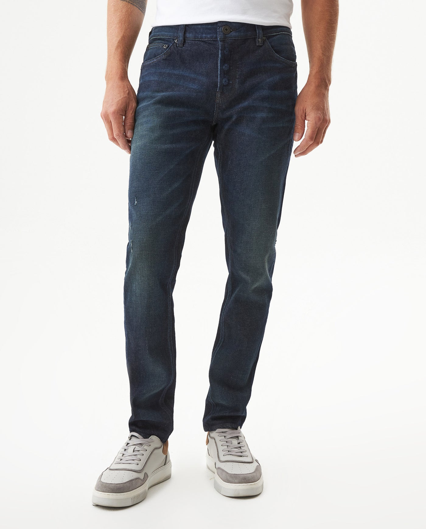 Men's Rider 5-Pocket Ultra Dark Skinny Fit Jeans in Cotton-Polyester Blend Gala 63_339G057_AZU193924_3