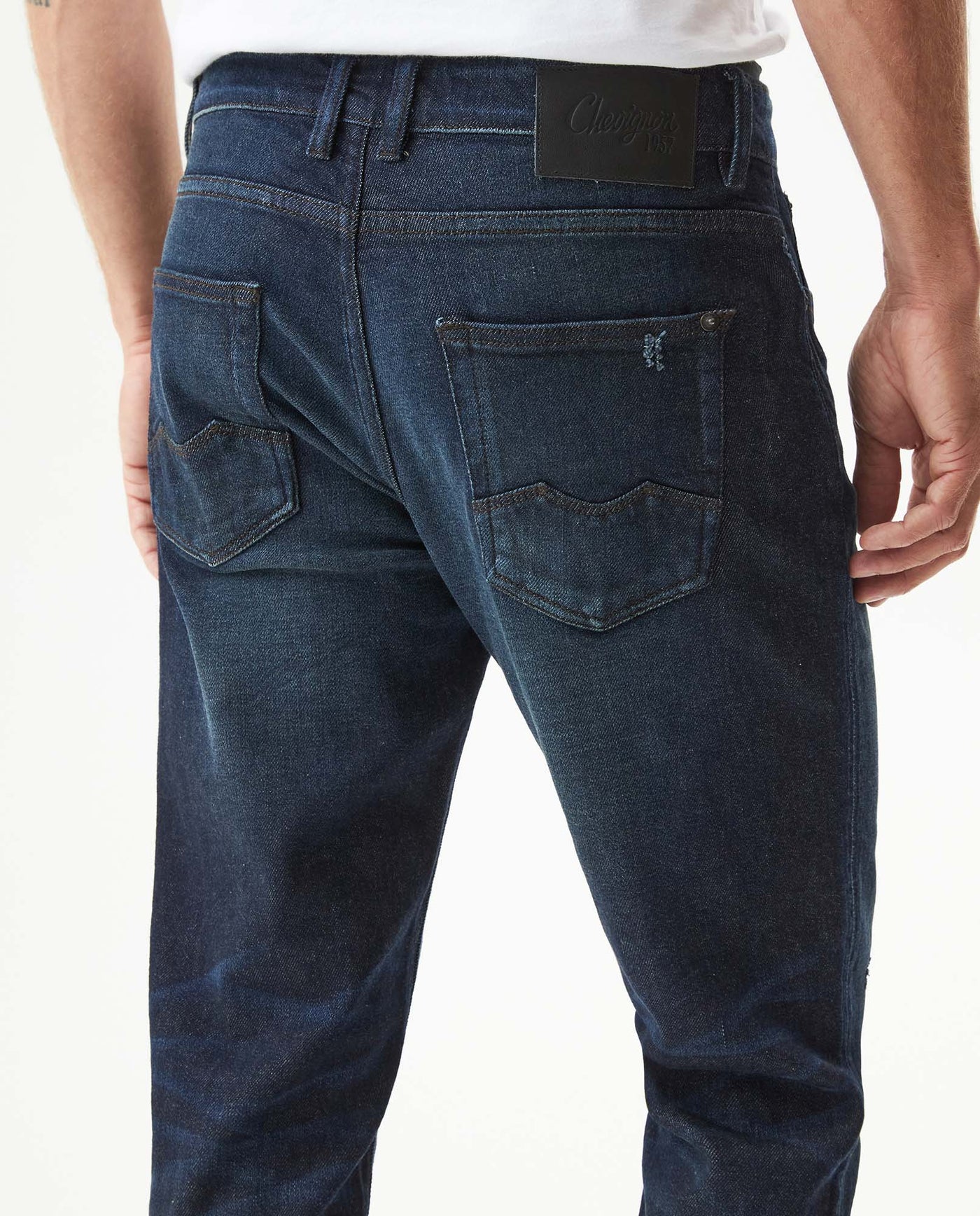 Men's Rider 5-Pocket Ultra Dark Skinny Fit Jeans in Cotton-Polyester Blend Gala 63_339G057_AZU193924_7