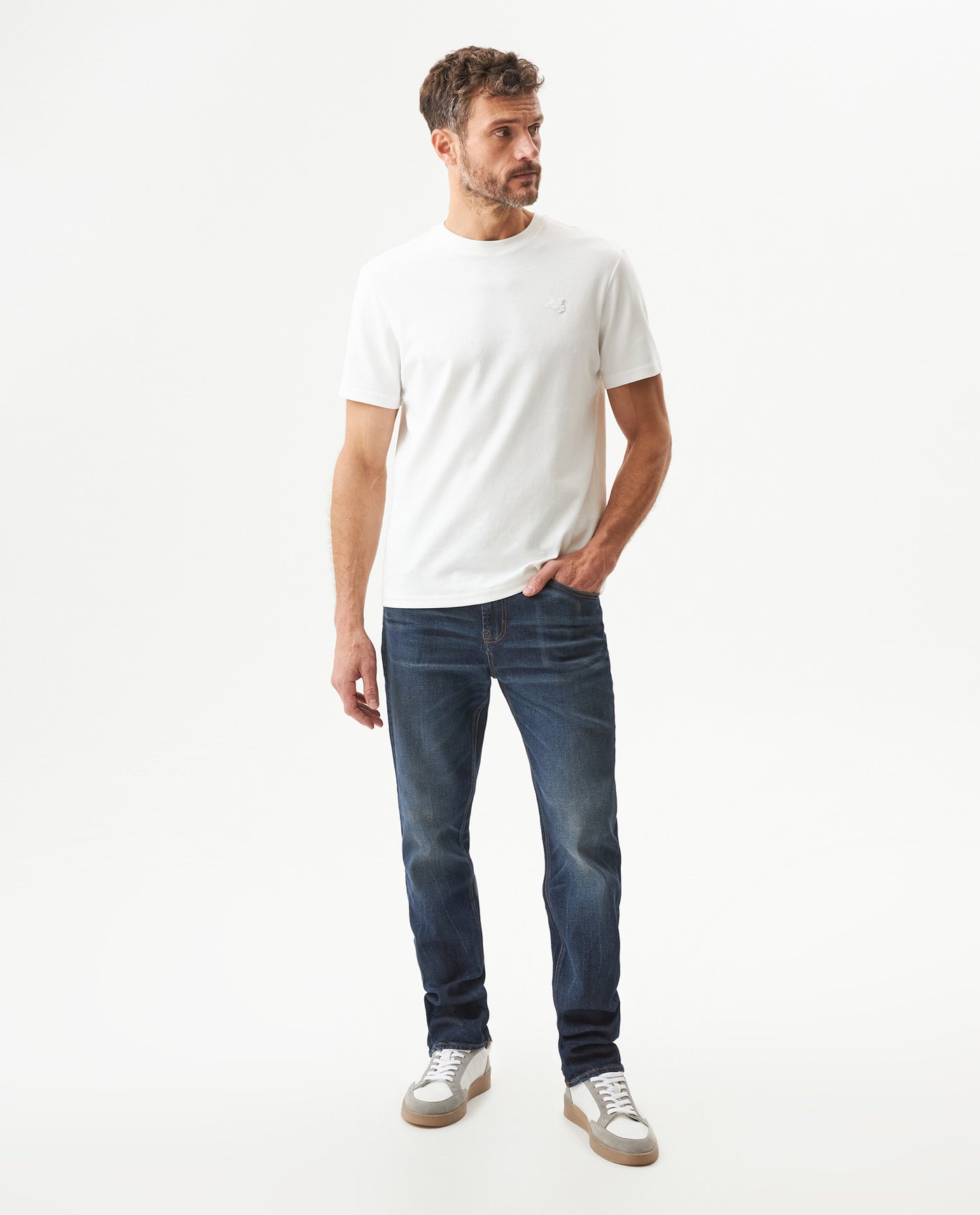 Men's Morrison Straight Ultra Dark Jeans in Cotton-Polyester Blend Seaport 63_339G450_AZU193924_0