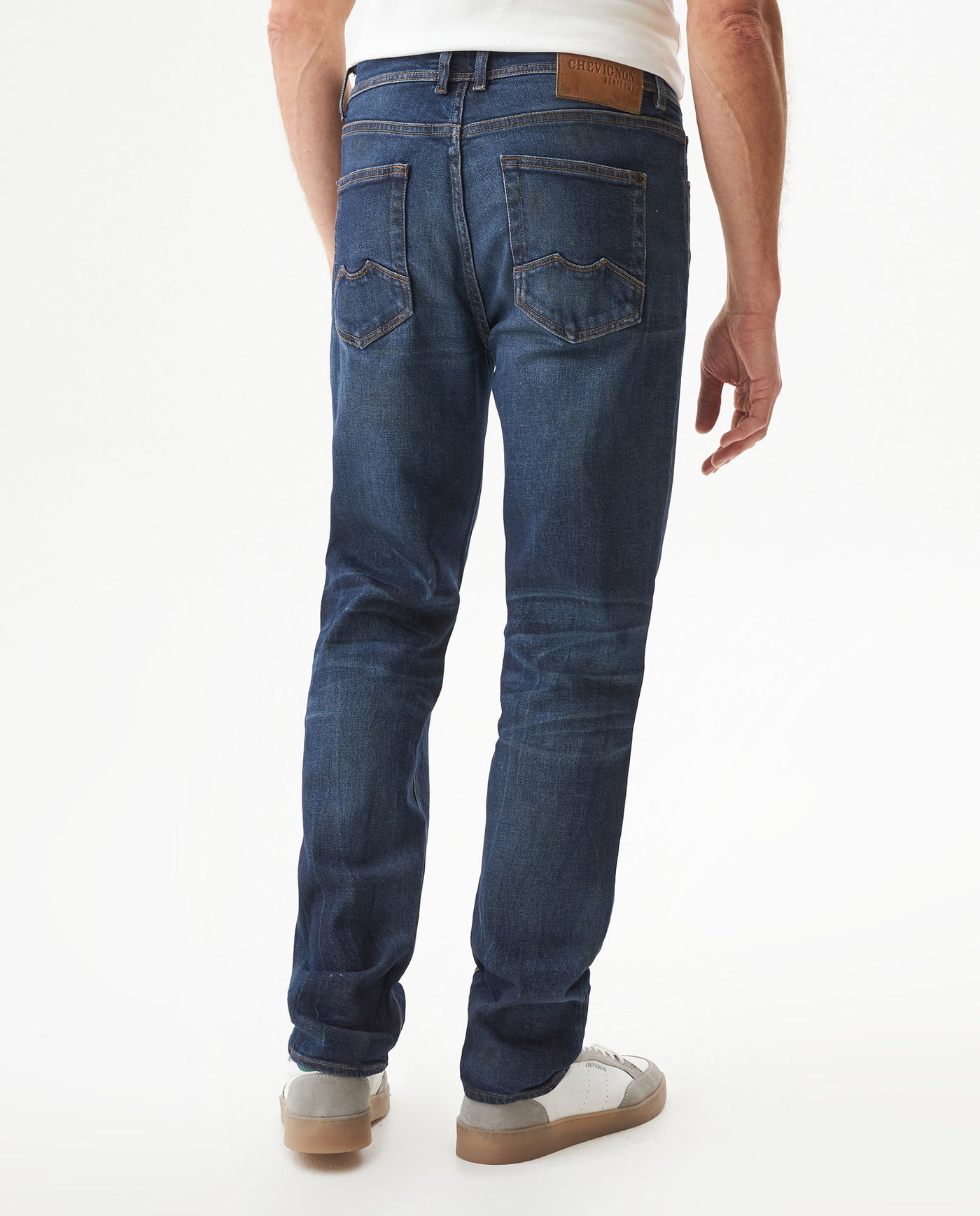 Men's Morrison Straight Ultra Dark Jeans in Cotton-Polyester Blend Seaport 63_339G450_AZU193924_6