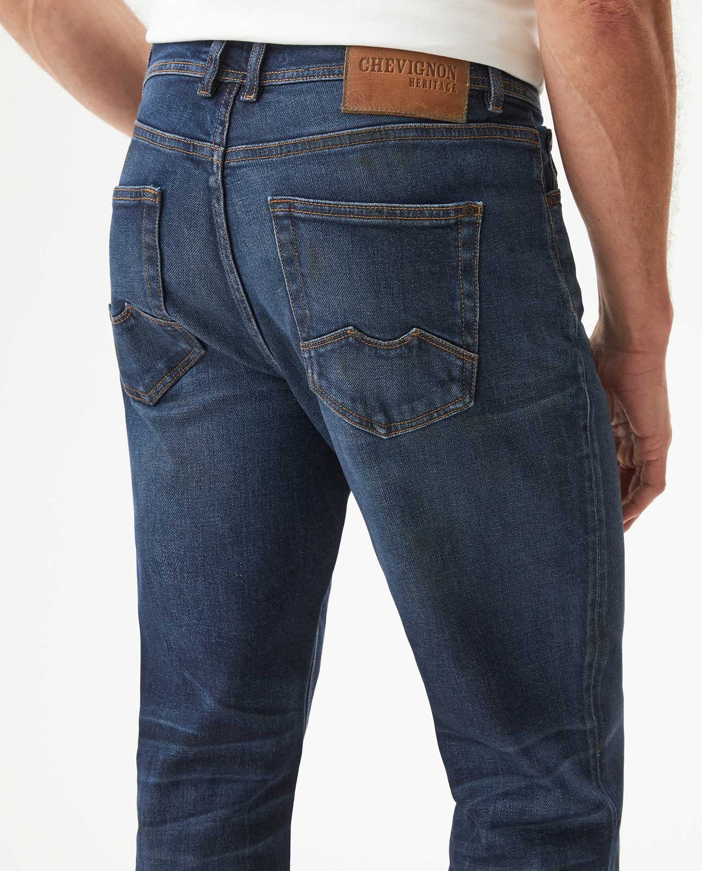 Men's Morrison Straight Ultra Dark Jeans in Cotton-Polyester Blend Seaport 63_339G450_AZU193924_7