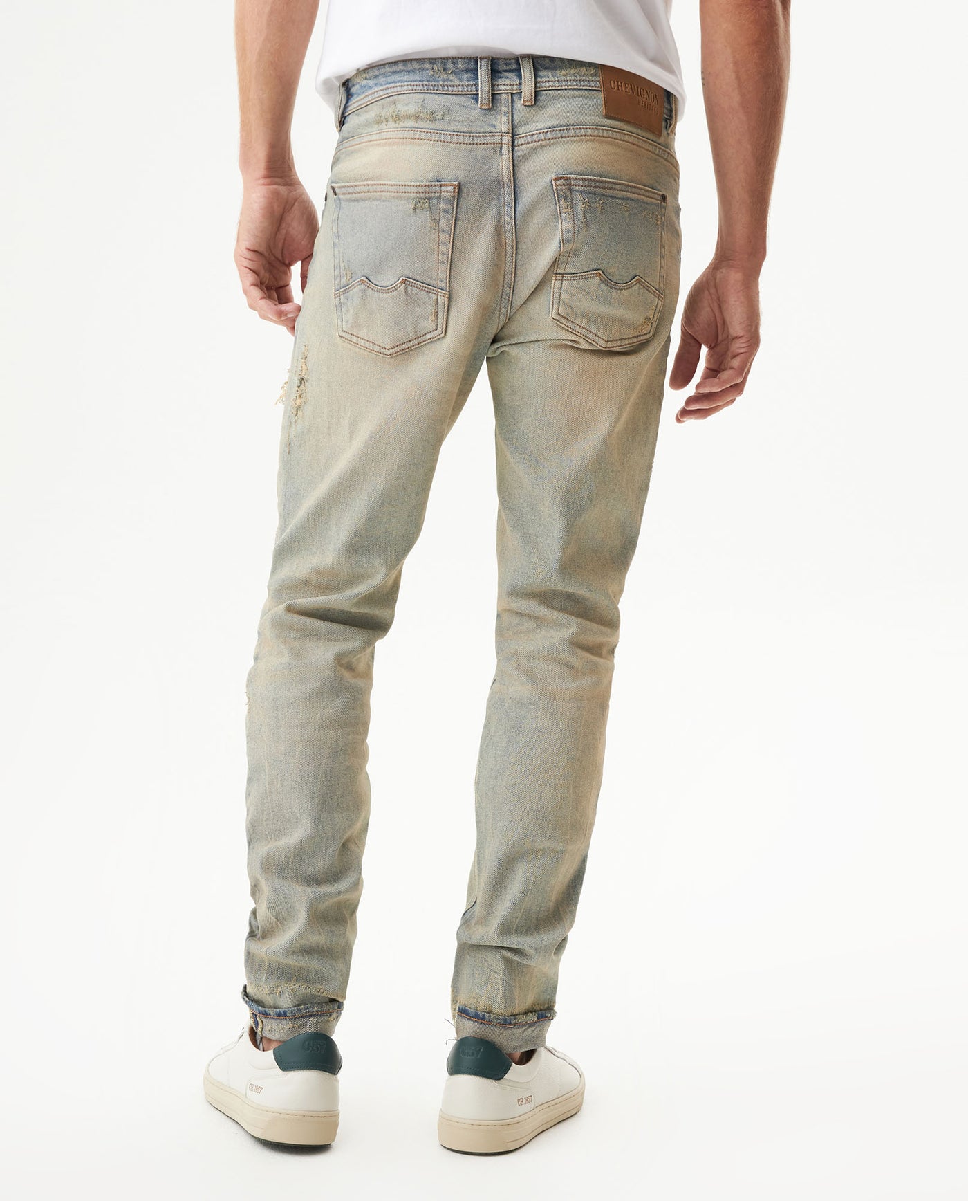 Men's Rider Super Slim Light Wash Jeans in Cotton-Polyester Blend, Boatyard 339G452 - 5
