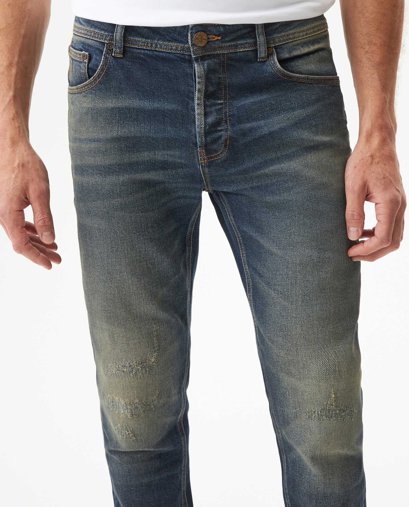 Men's Rider Medium Wash Super Slim Jeans in Cotton-Polyester Blend, Mariner - 4