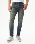 Men's Skinny Rider Dark Wash Jeans in Cotton-Polyester Blend Sparkle