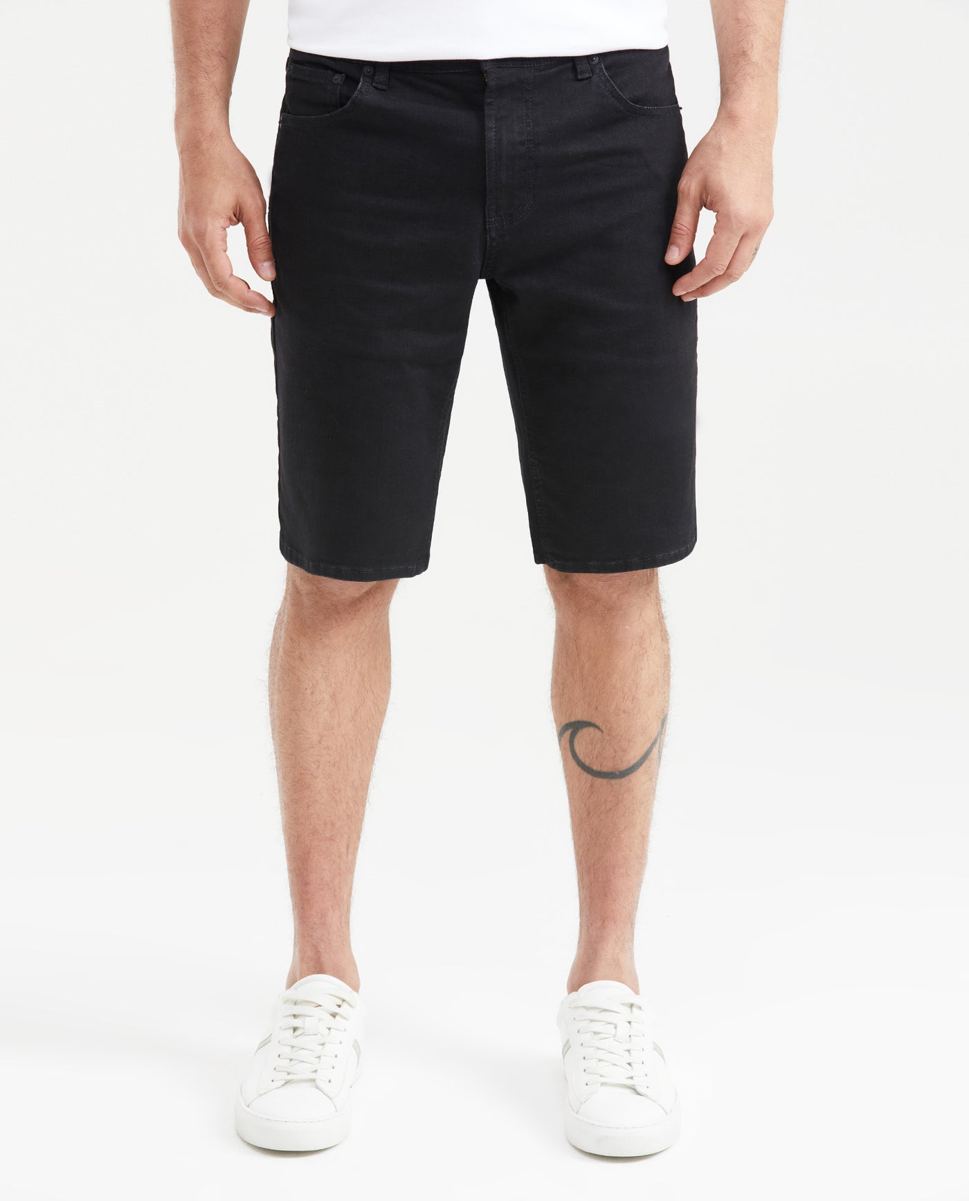 Men's Bermuda Shorts Denim Straight Fit - Black Matte 63_351G003_NEG194004_0