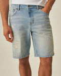 Men´s Denim Straight Shorts - Blue