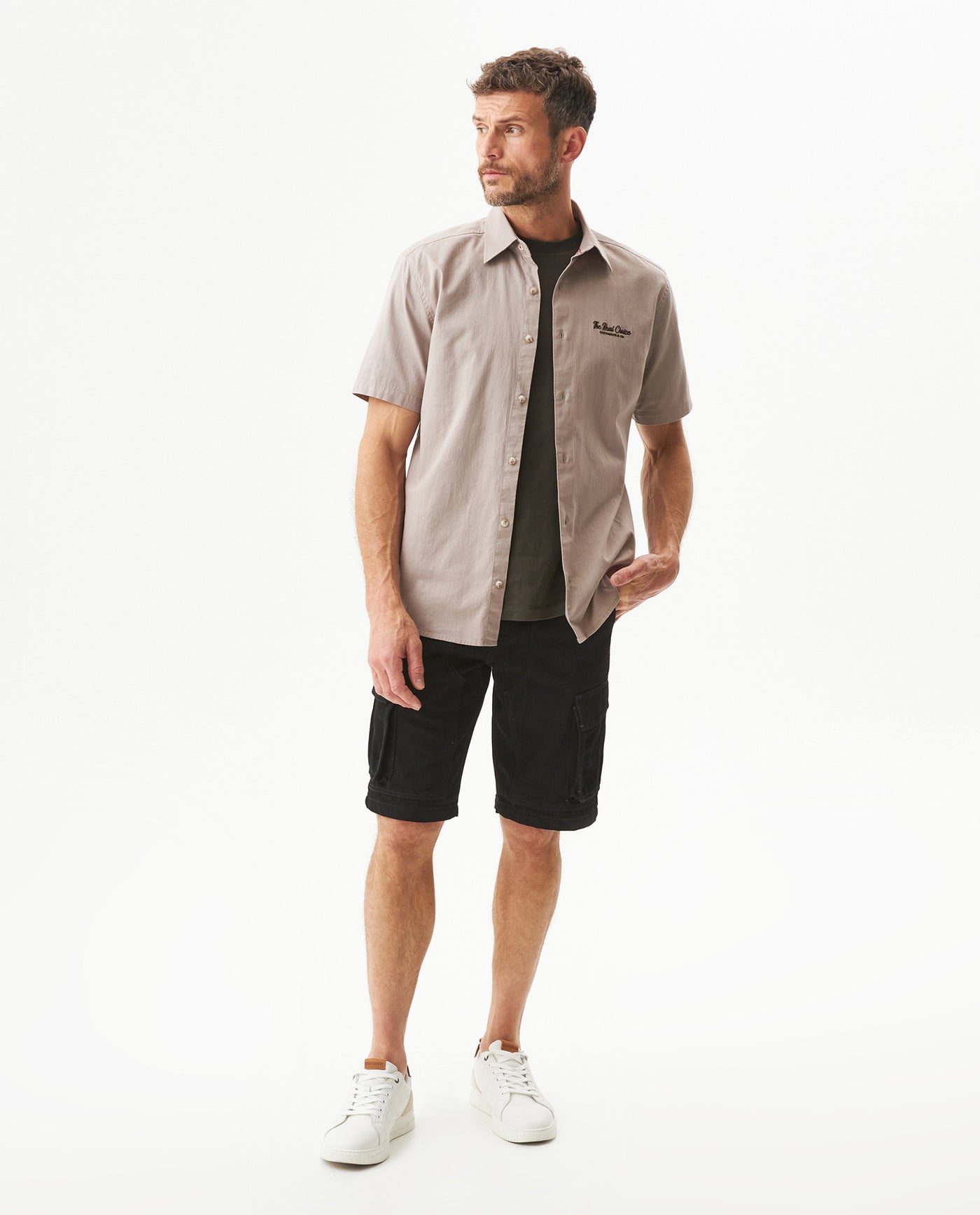 Men's Bermuda Shorts Denim Cargo Style - Black 63_359G004_NEG194004_0