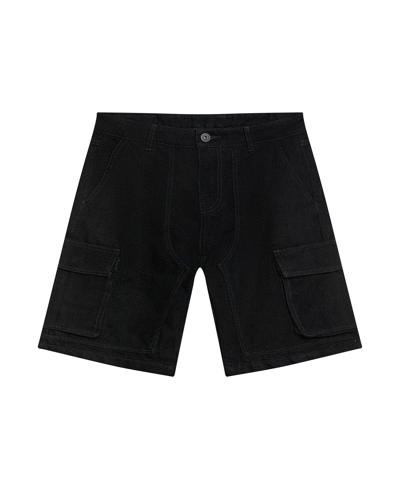 Men's Bermuda Shorts Denim Cargo Style - Black 63_359G004_NEG194004_4