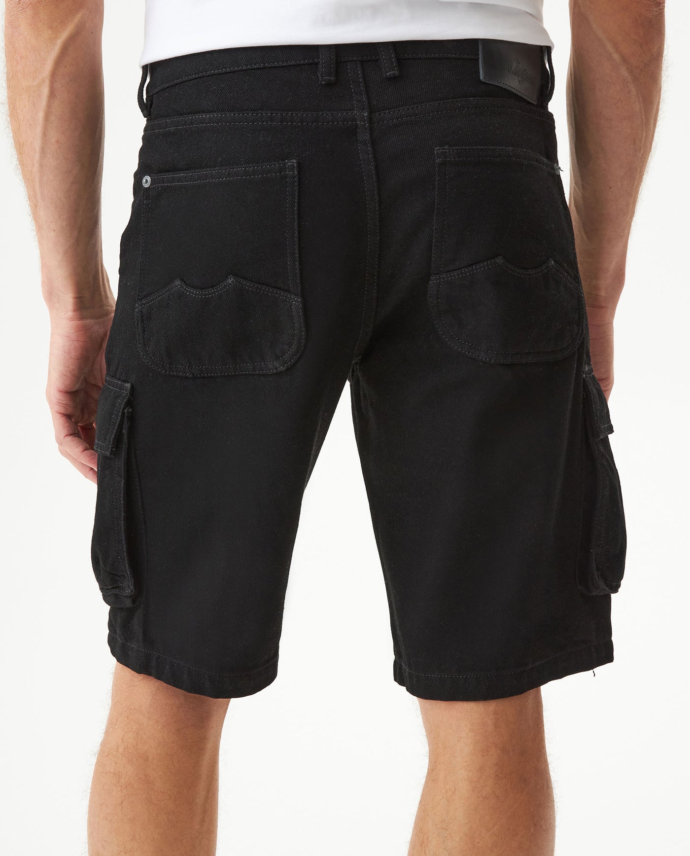 Men's Bermuda Shorts Denim Cargo Style - Black 63_359G004_NEG194004_7