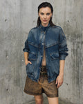 Womens Denim Bomber Jacket - Special Collection - Blue