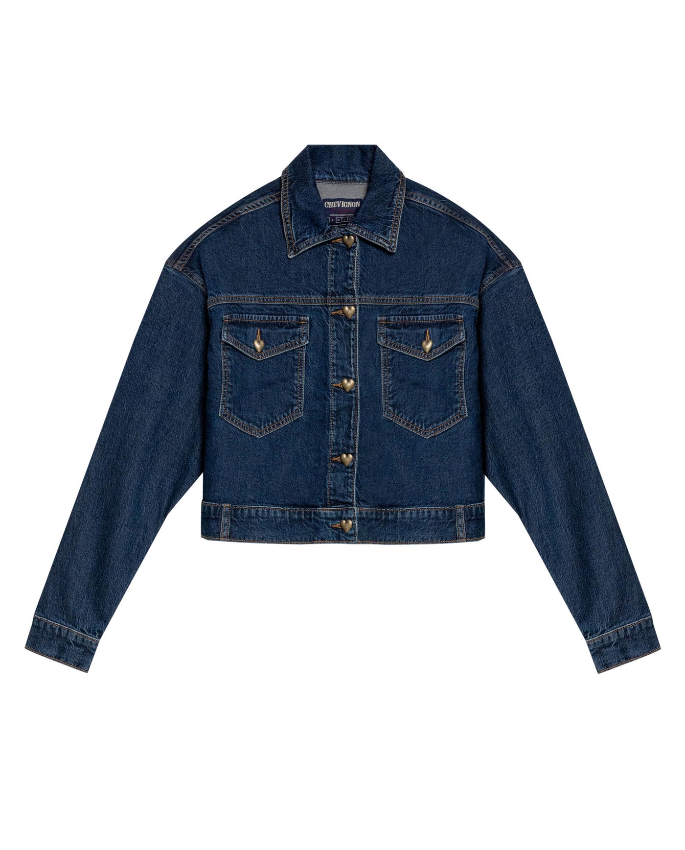 Women's Classic Trucker Denim Jacket Dark Wash in Cotton-Tencel Blend, Navigator 429G000 - 2