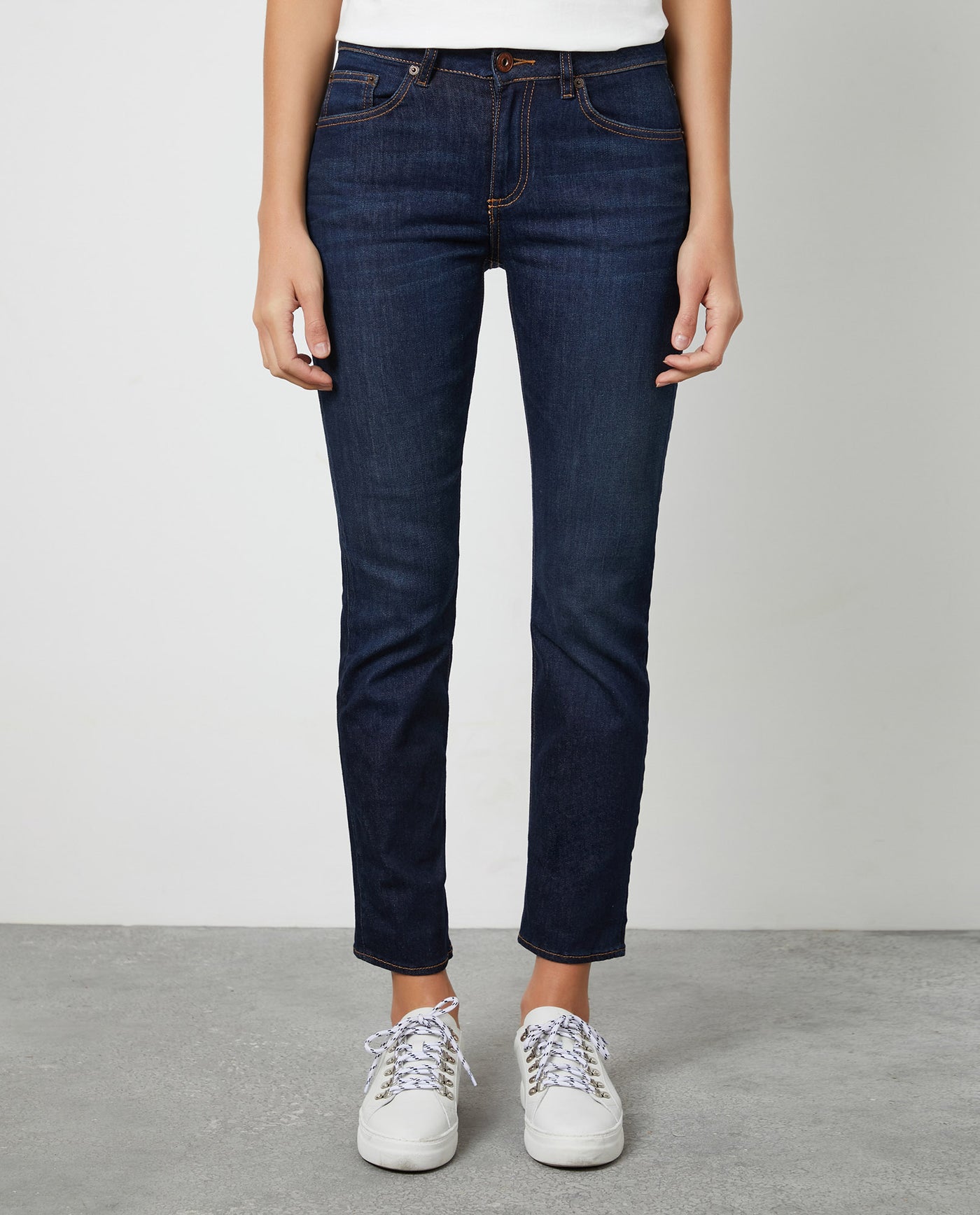 Women's Denim-High-rise Jeans, Dark Wash - 1