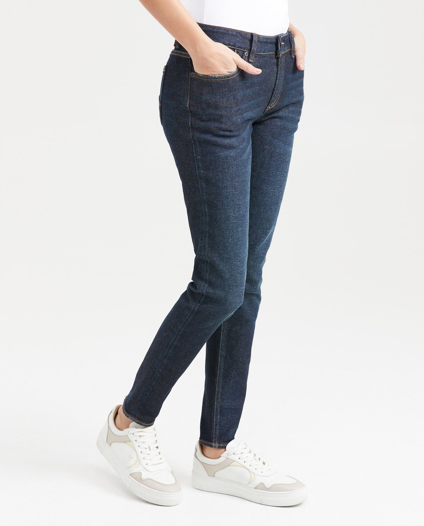 Women's Jeans, Low Rise, Skinny Bootcut - Ultra Dark Blue 431G003 - 3