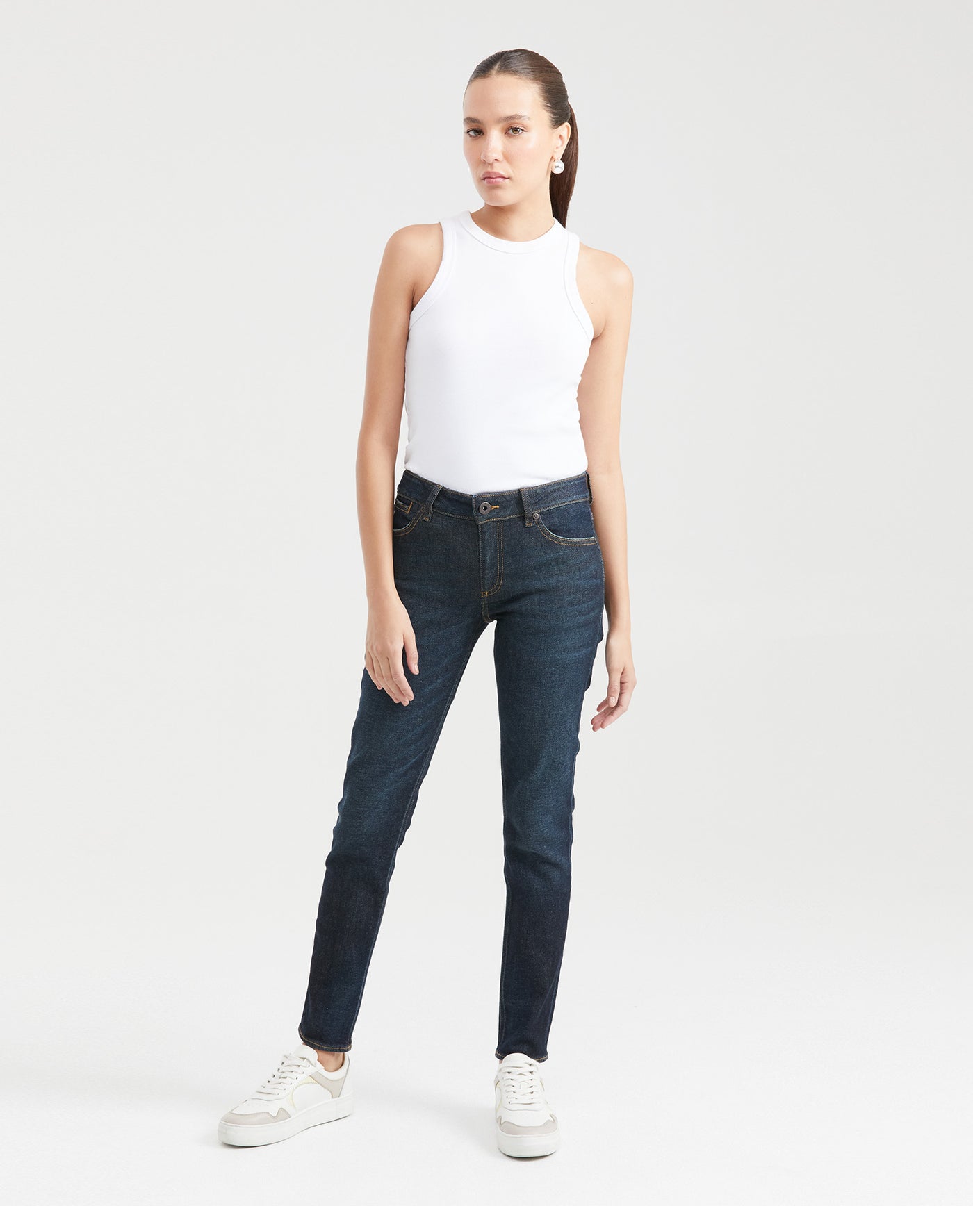 Women's Jeans, Low Rise, Skinny Bootcut - Ultra Dark Blue 431G003 - 6