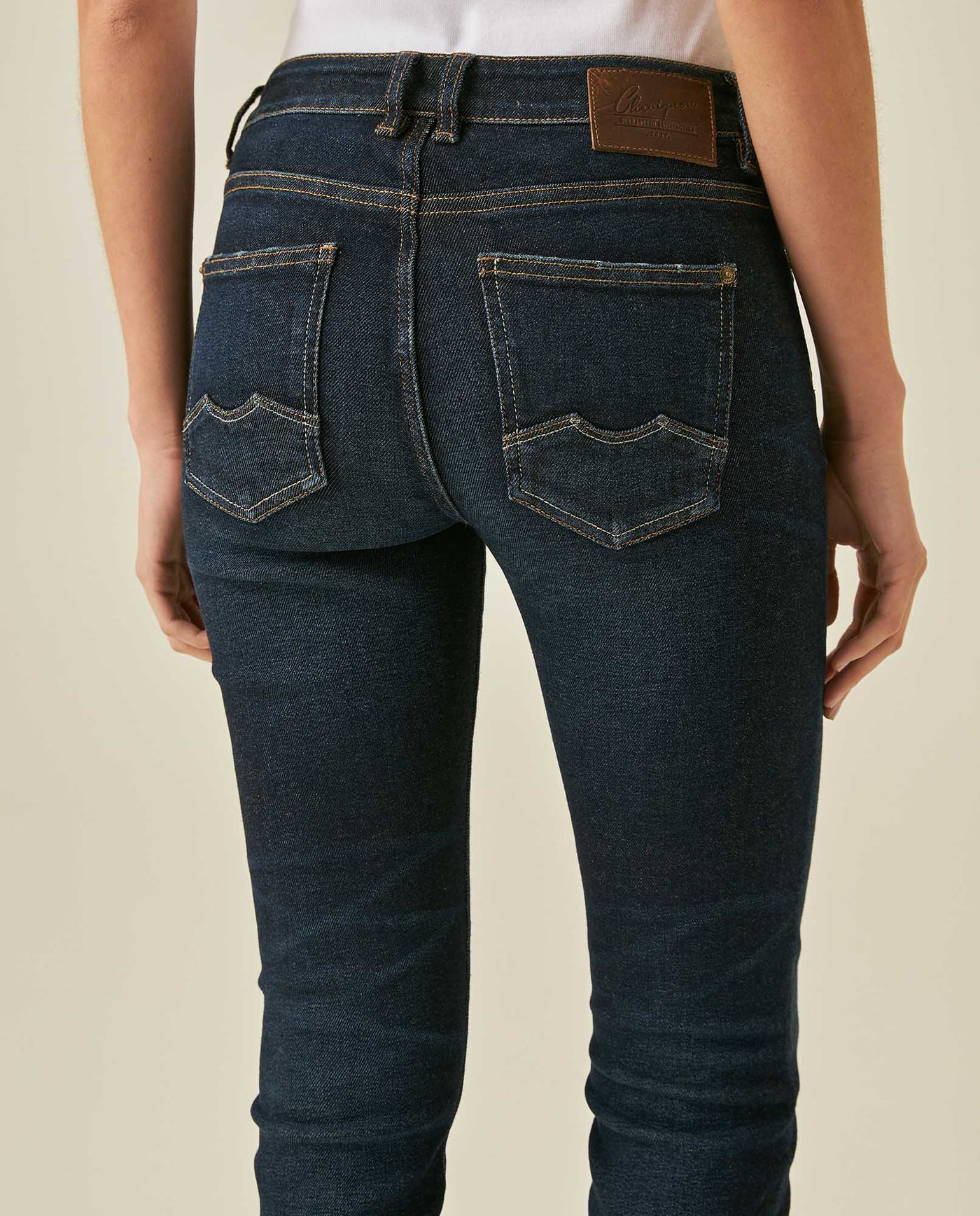 Womens Jeans New Skinny Low Rise Recycled Cotton Polyester Elastane Ultra Dark Wash - Blue 63_431H000_AZU193924_7