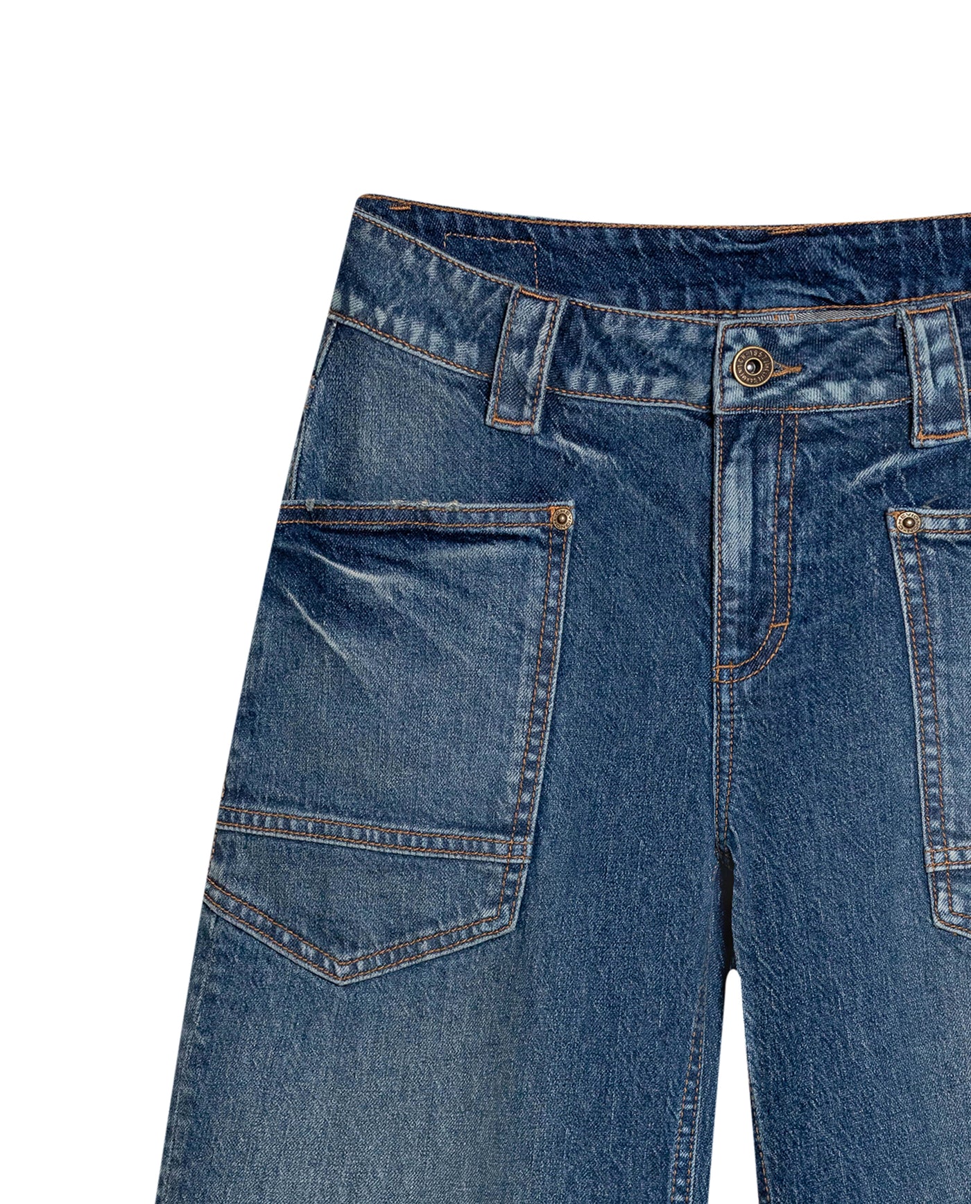 Womens Jeans Straight Fit Low Rise Cotton Elastane Dark Wash - Blue 63_431H001_AZU194052_8