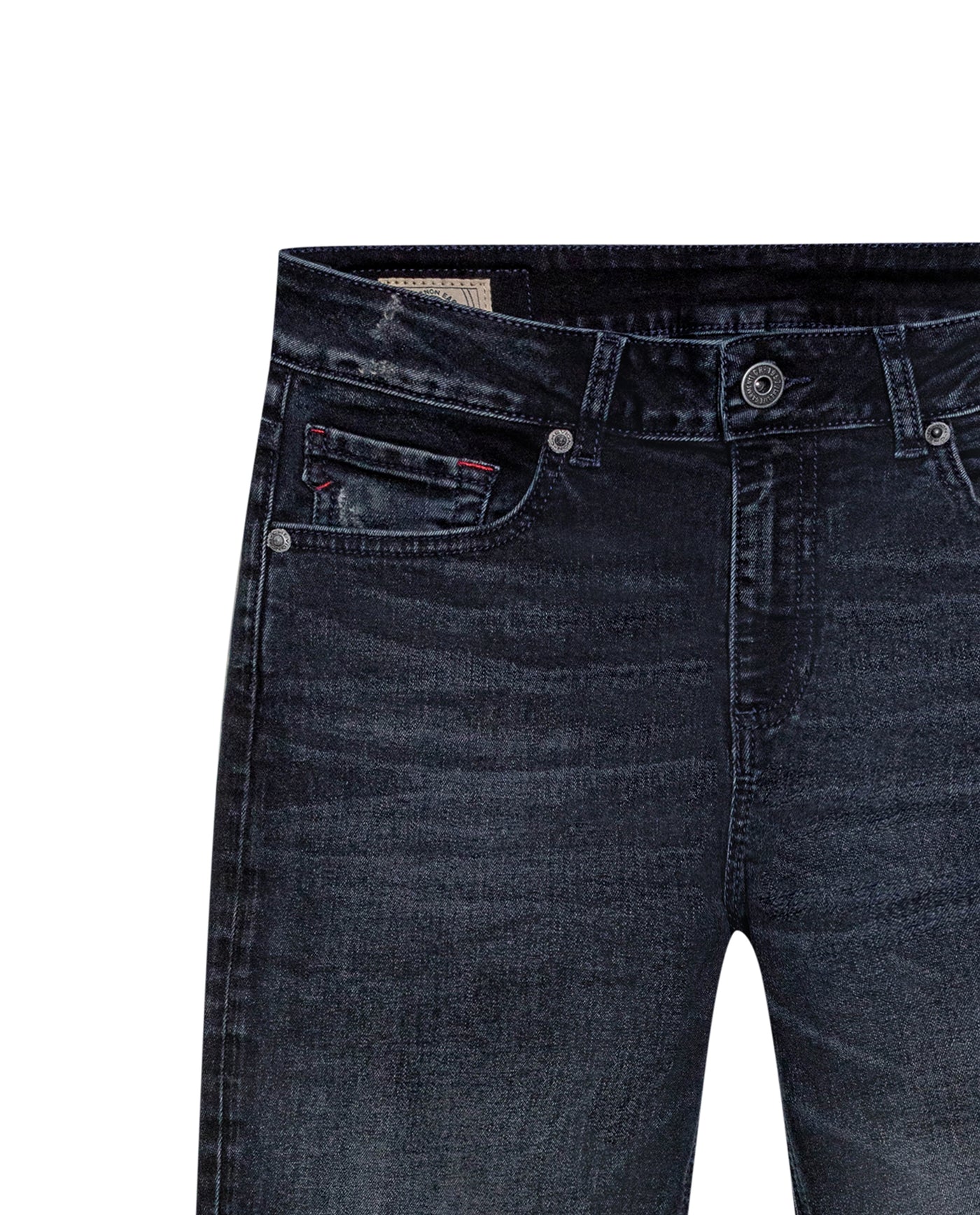 Womens Jeans Skinny Fit Mid Rise Cotton–Elastane Dark Wash Destroyer Effect Whiskering - Blue 63_431H010_AZU194052_8