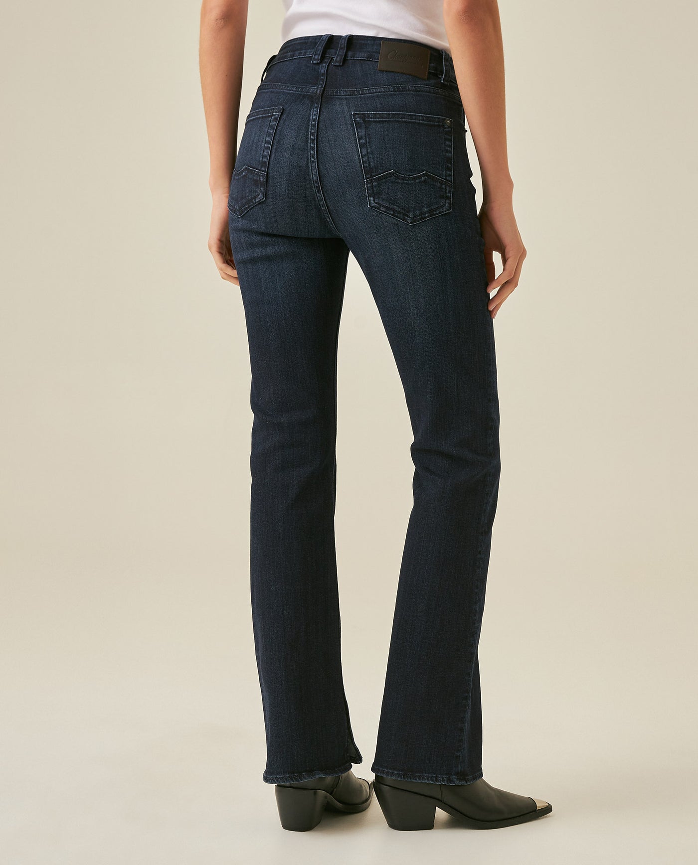 Womens Jeans Skinny Semi-Flare Super High Rise Cotton–Polyester Blend Ultra Dark Wash Hybrid - Blue 63_431H016_AZU193924_6