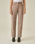 Women's Jeans Special Fit Straight Relaxed Leg Super High Rise Cotton Non-Stretch Ivory Wash Pristine - Beige