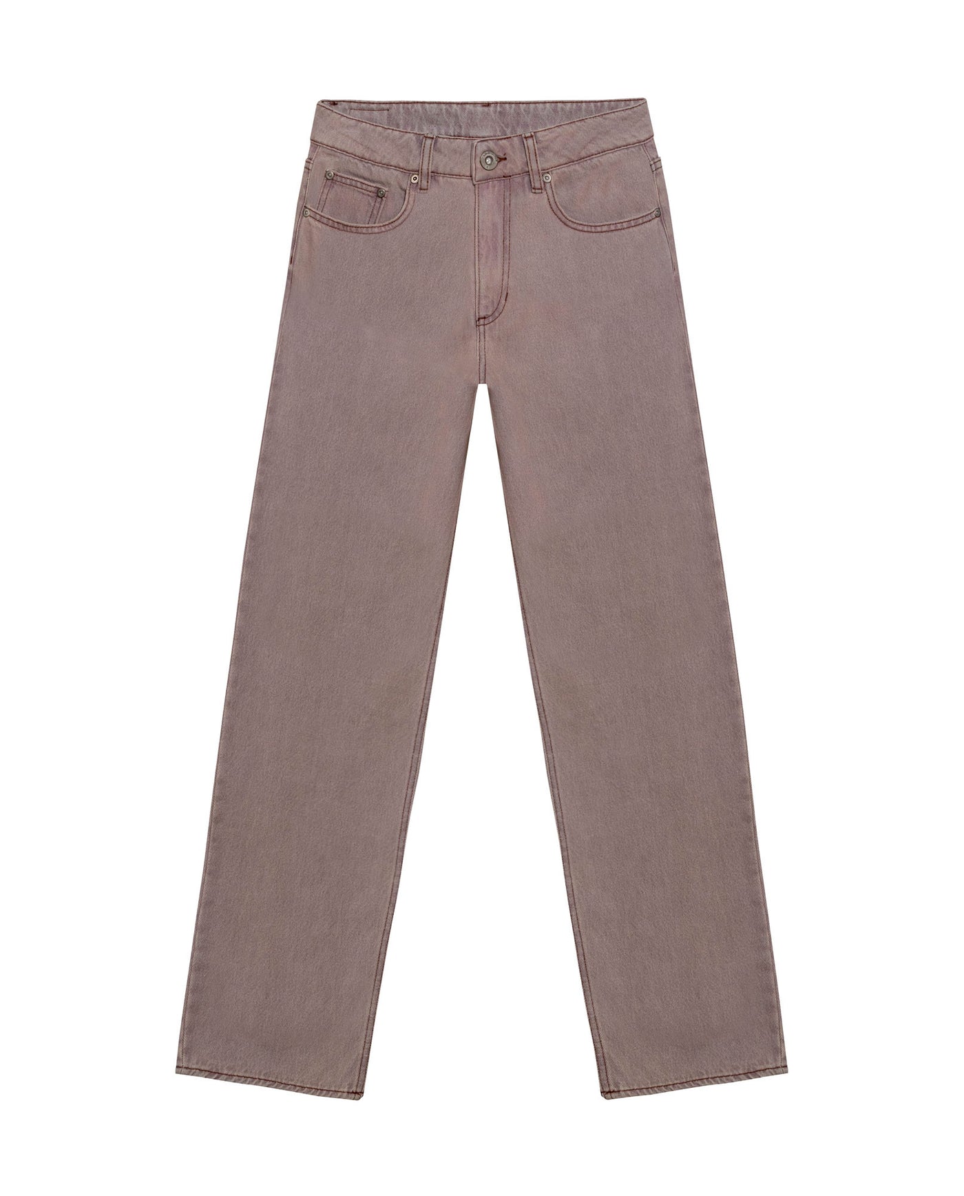 Womens Jeans Special Fit Straight Relaxed Leg Super High Rise Cotton Non-Stretch Ivory Wash Pristine - Beige 63_431H025_BEI161703_3
