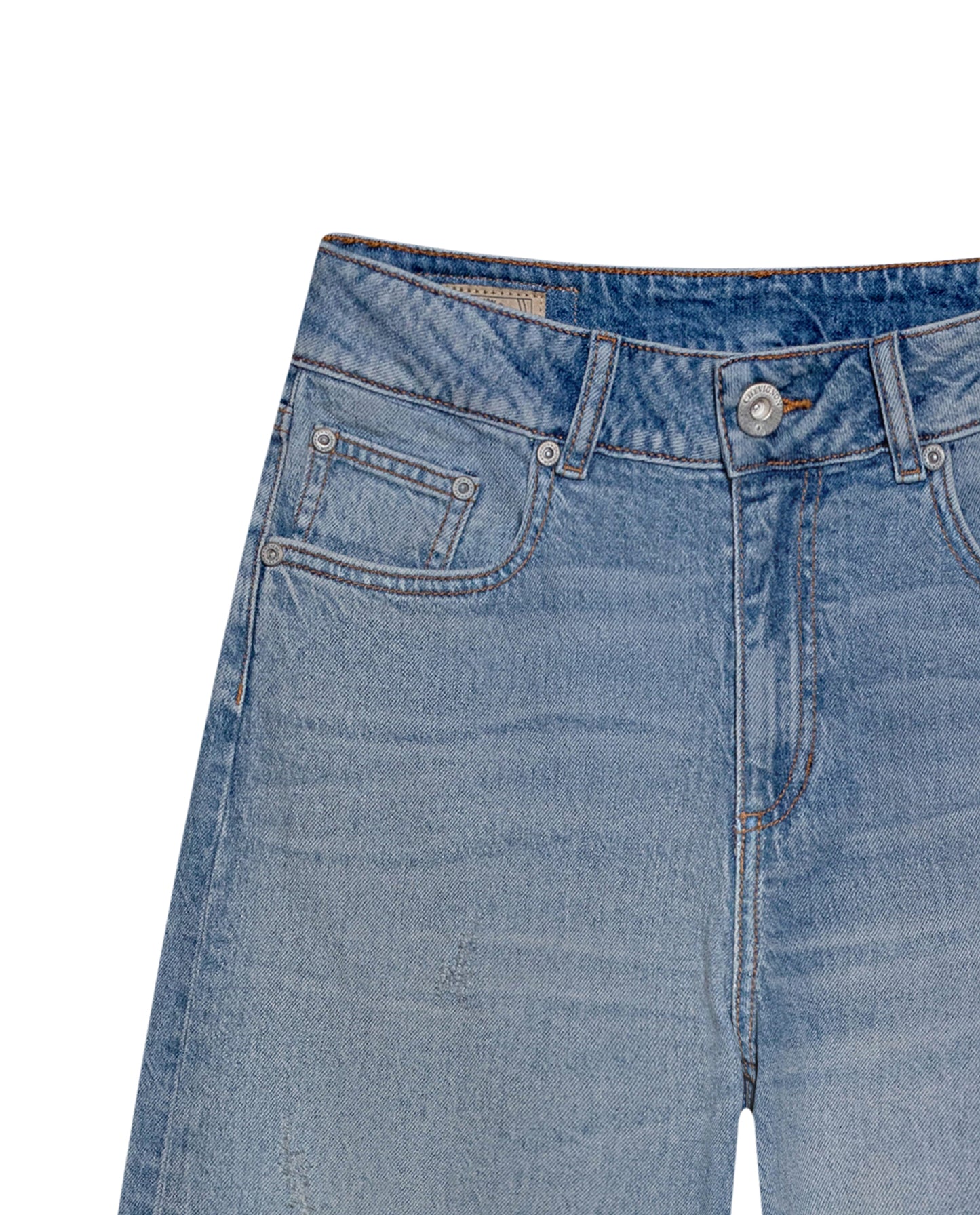 Womens Jeans Wide Leg Relaxed High Rise Cotton–Tencel Blend Light Wash Powdered Effect Notable Distressing - Blue 63_431H027_AZU154020_8