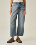 Women's Jeans Barrel Fit Crop - Blue Medium Wash