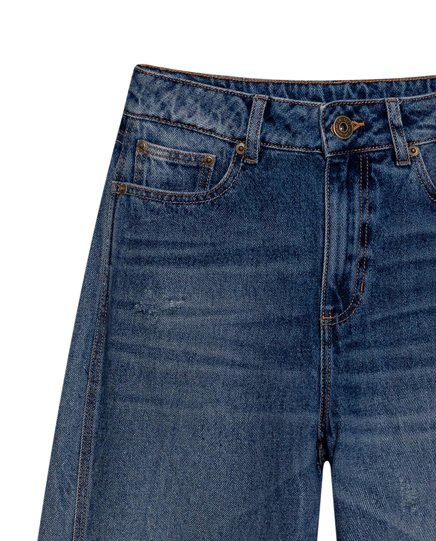 Womens Jeans Special Fit Wide Leg Relaxed Super High Rise Cotton Non-Stretch Dark Wash Subtle Effects - Blue 63_431H030_AZU194052_8