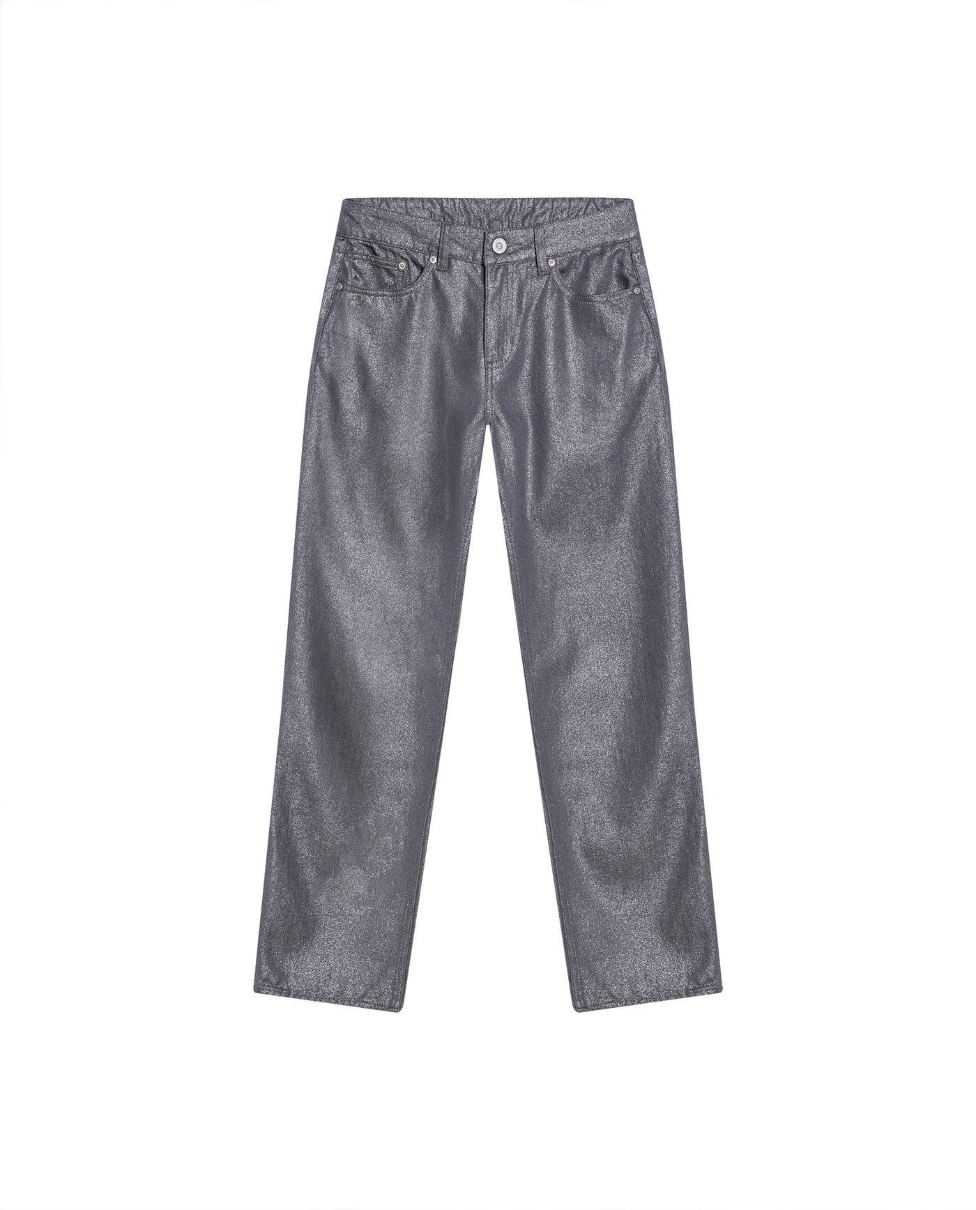 Womens Jeans Straight Relaxed Fit High Rise Cotton Non-Stretch Gray Wash Sheen Elegant - Mothers - Gray 63_431H135_GRI145002_3