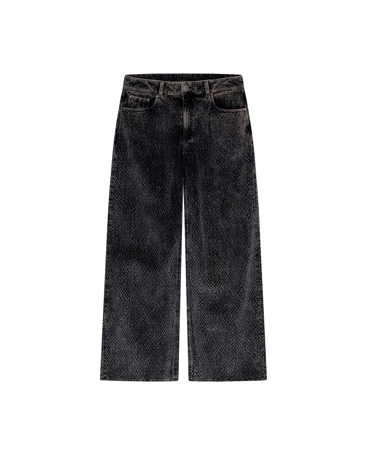 Womens Jeans Straight-Wide Leg Relaxed High Rise Cotton–Elastane Corduroy Dark Wash Tactile - Mothers - Blue 63_431H136_AZU194052_3