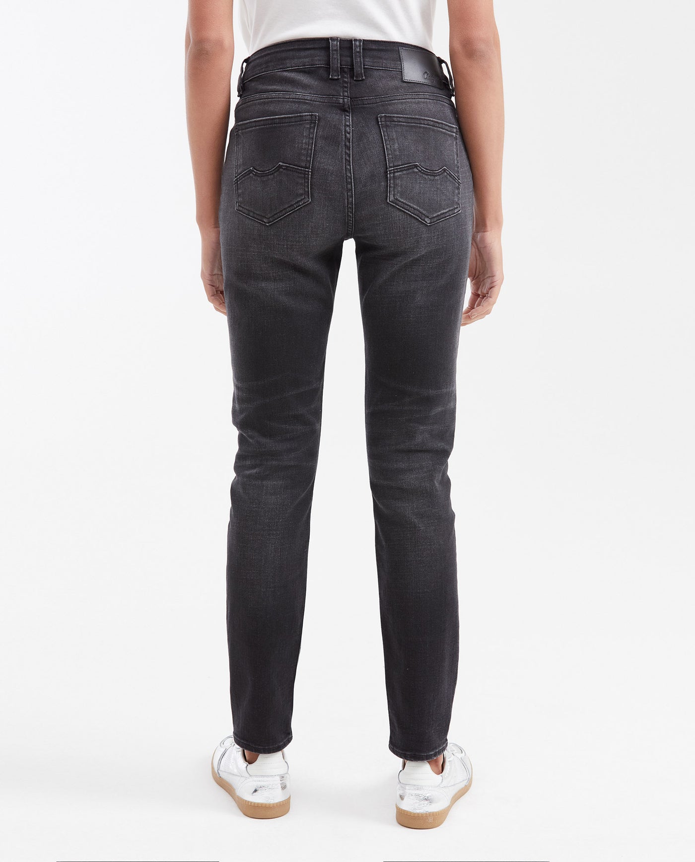 Women's Cosmo High Rise Skinny Jeans in Gray with Tone-on-Tone Stitching - 5
