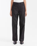 Women's Straight Fit Super High Rise Relaxed Jeans in Black with Lurex Threads