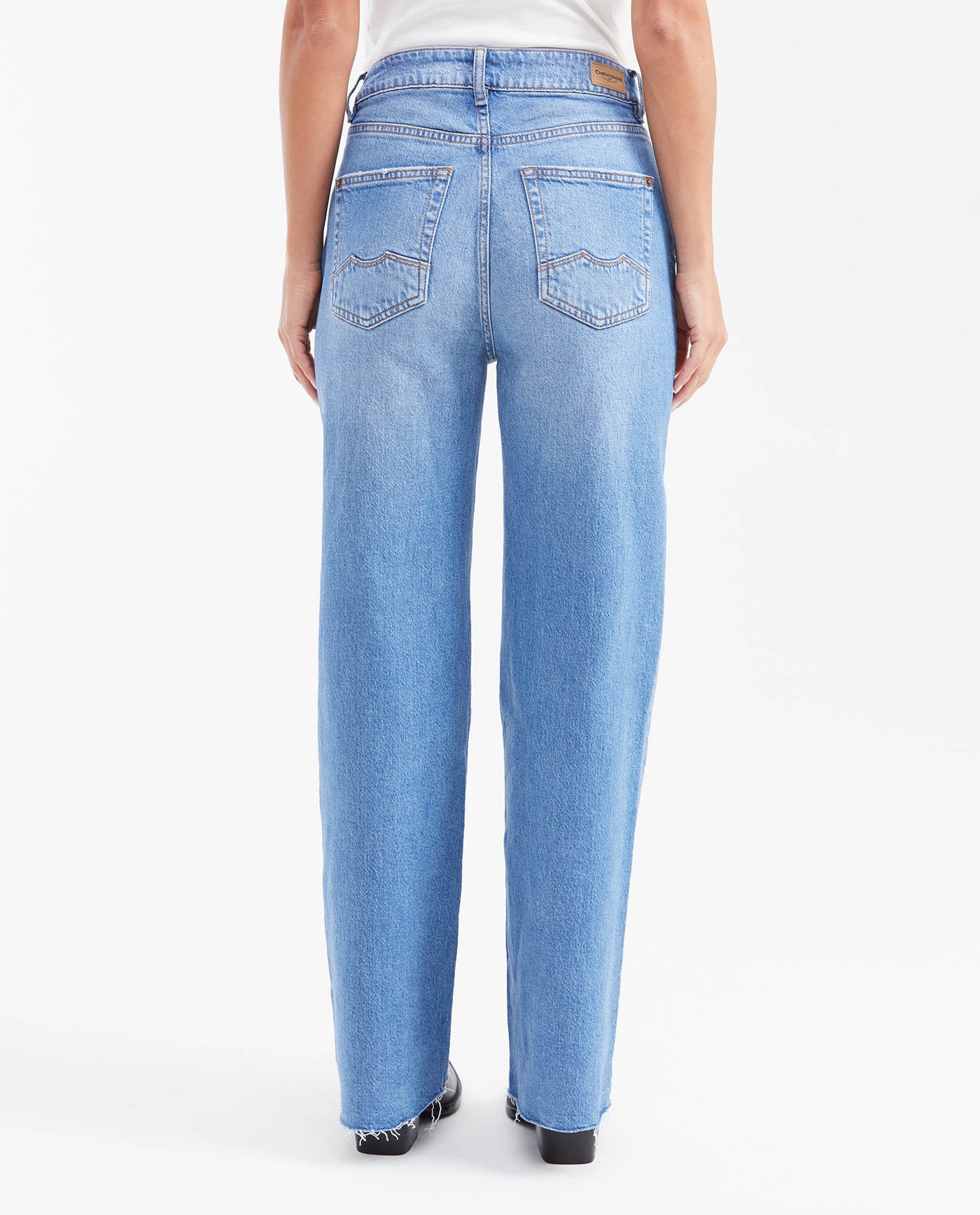 Jean Wide Leg High Rise Relaxed Boot Medium Blue for Women - Blue 432G032 - 6