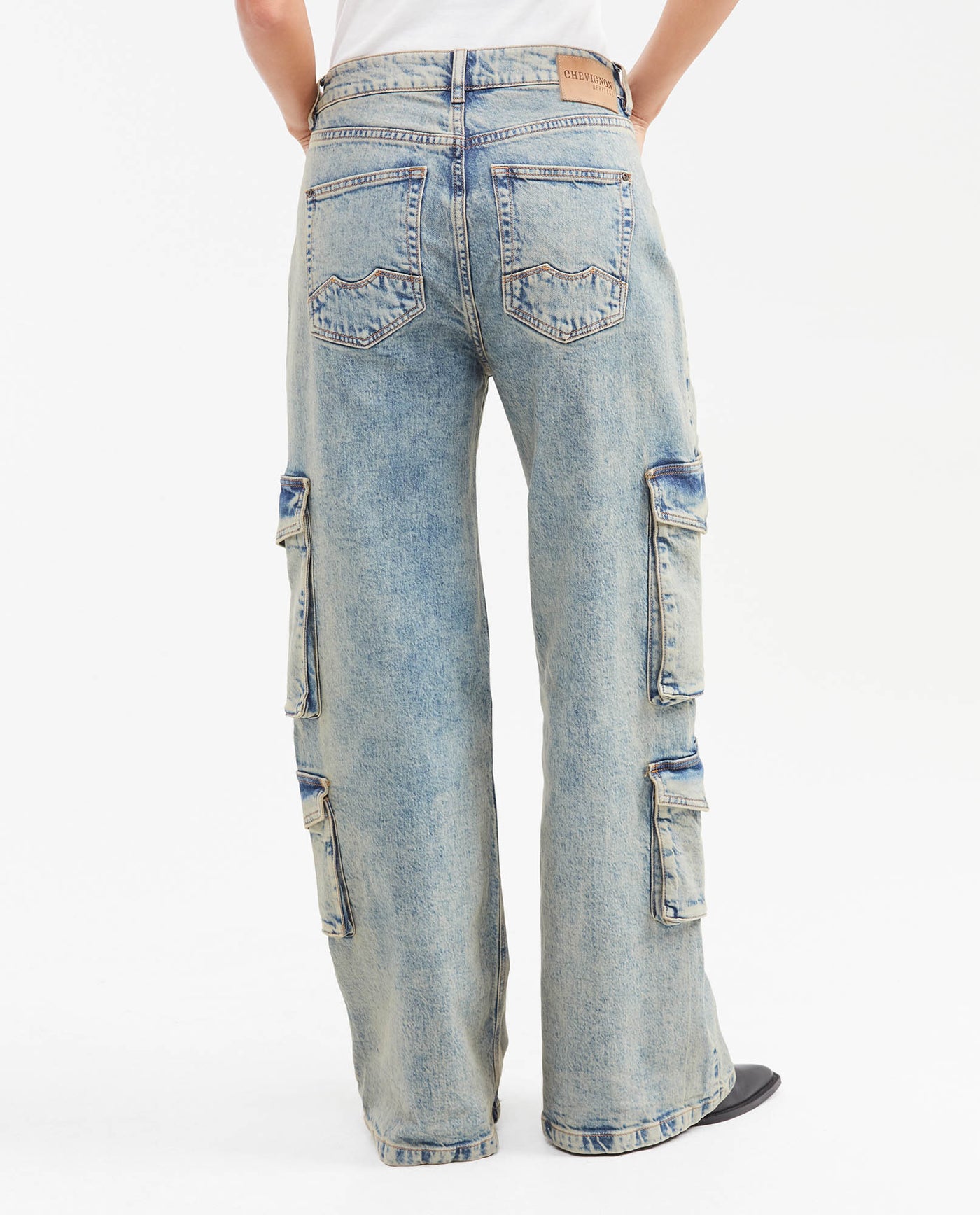 Jean High Rise Boot Relaxed Medium Blue Dirty Effect for Women - Blue 432G450 - 5
