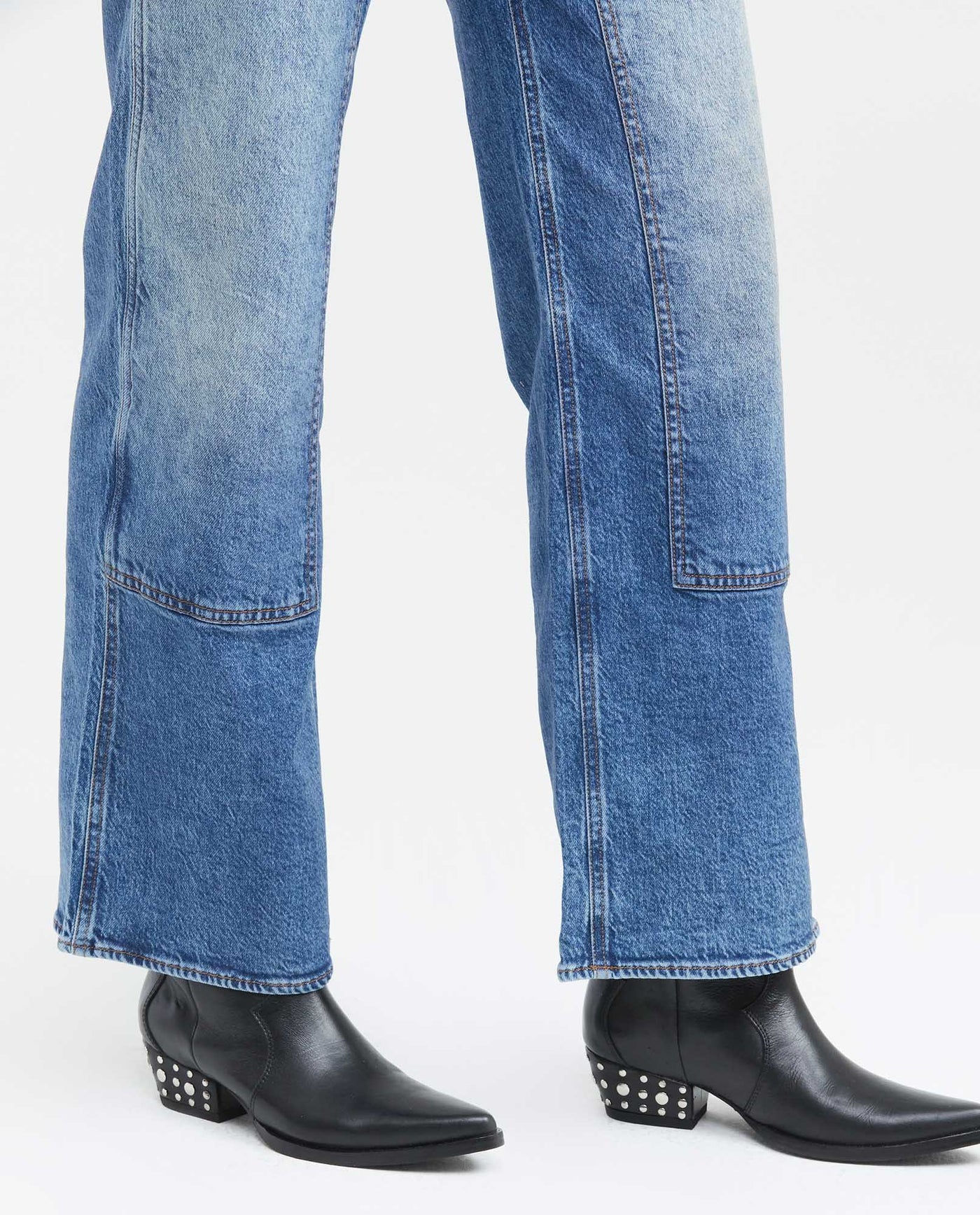 Jean Wide Leg High Rise Boot Relaxed Light Blue Vintage Wash for Women - Blue 439F037 - 4
