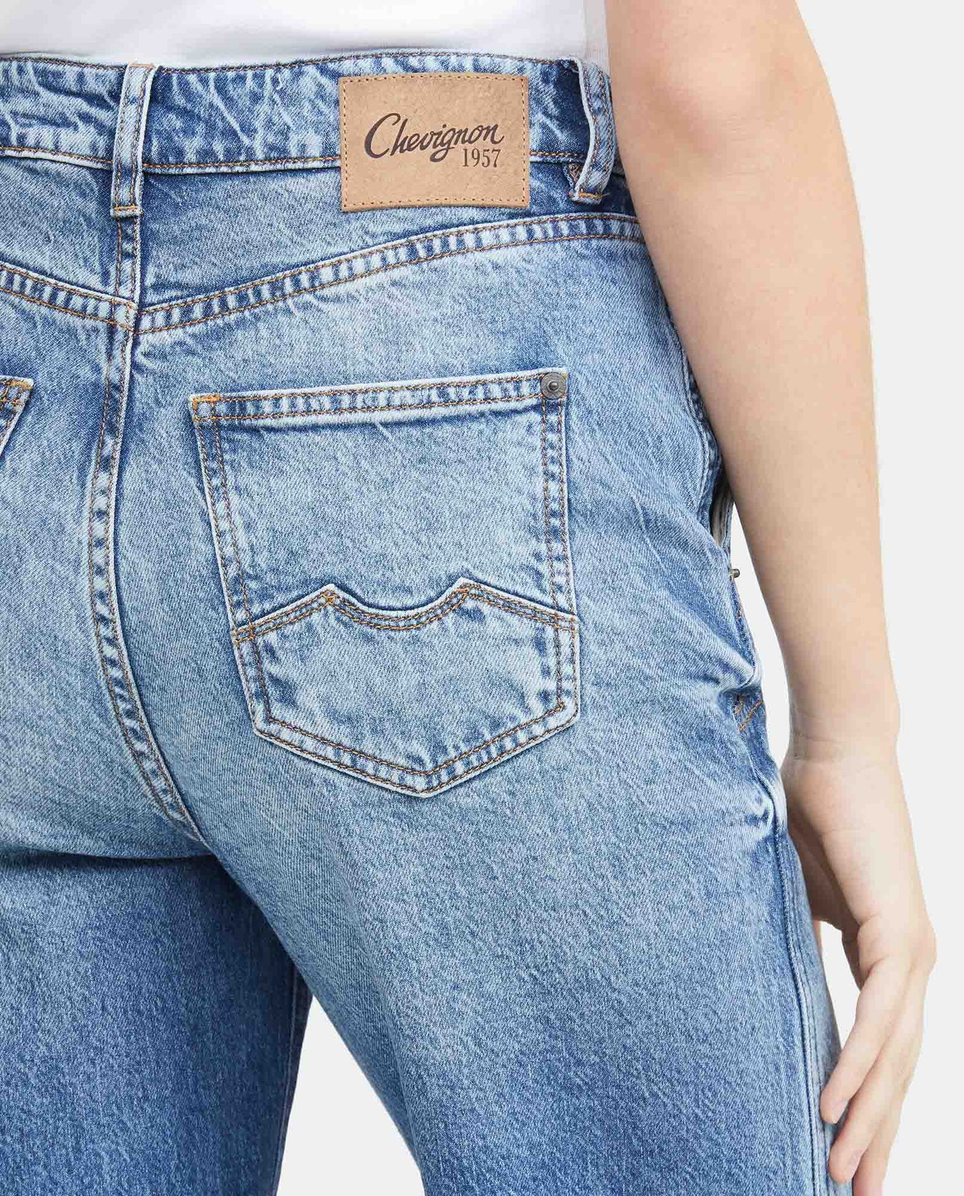 Jean Wide Leg High Rise Boot Relaxed Light Blue Vintage Wash for Women - Blue 439F037 - 6