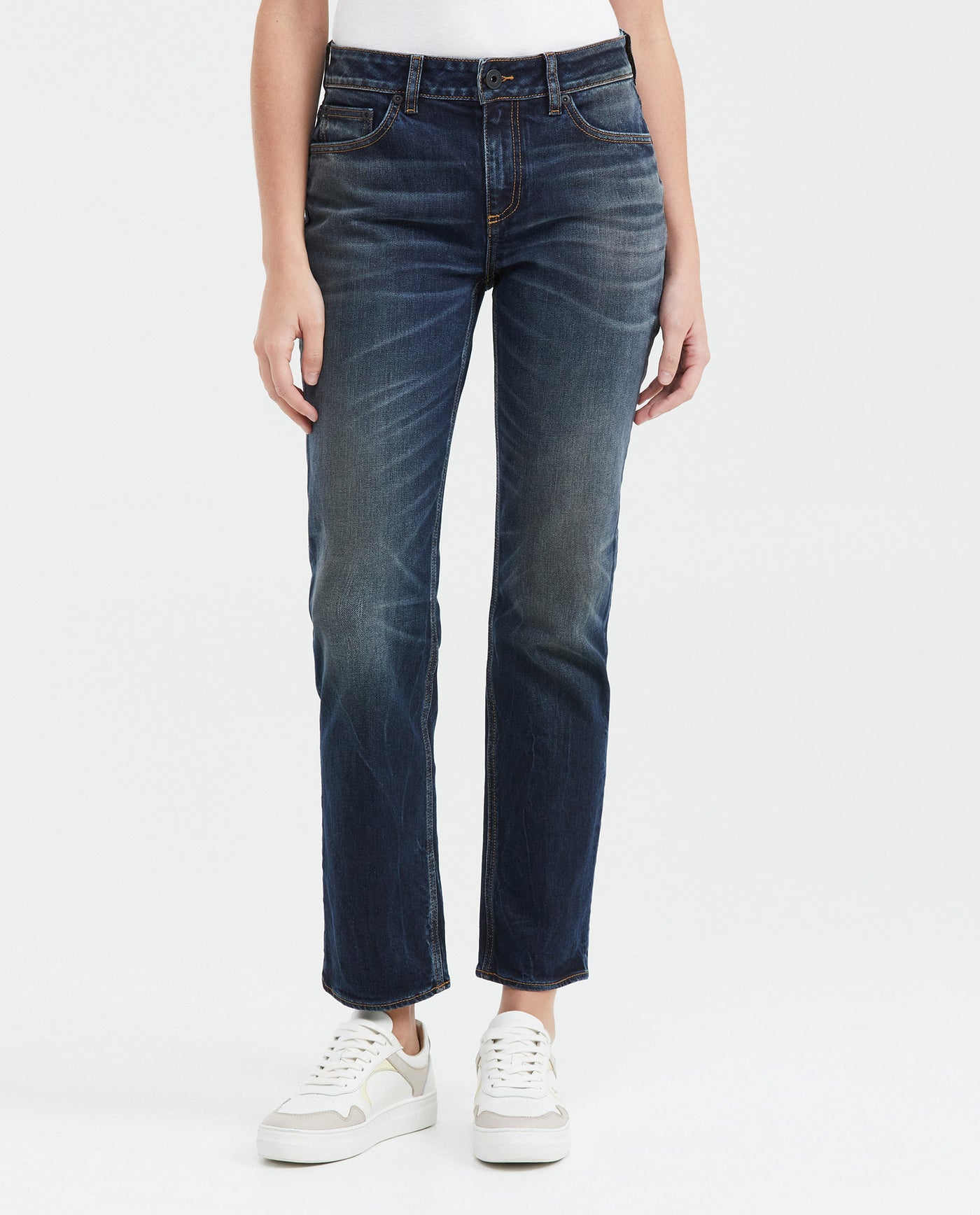 Jean Super High Rise Boot Cut Dark Blue Vintage Wash for Women - Blue 439F450 - 1