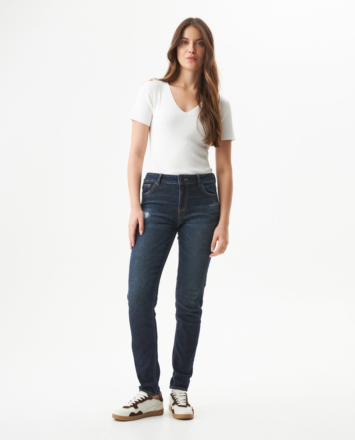 Women's Rusty Low Rise Dark Wash Jeans in Recycled Cotton Blend Waypoint 63_439G006_AZU194052_0