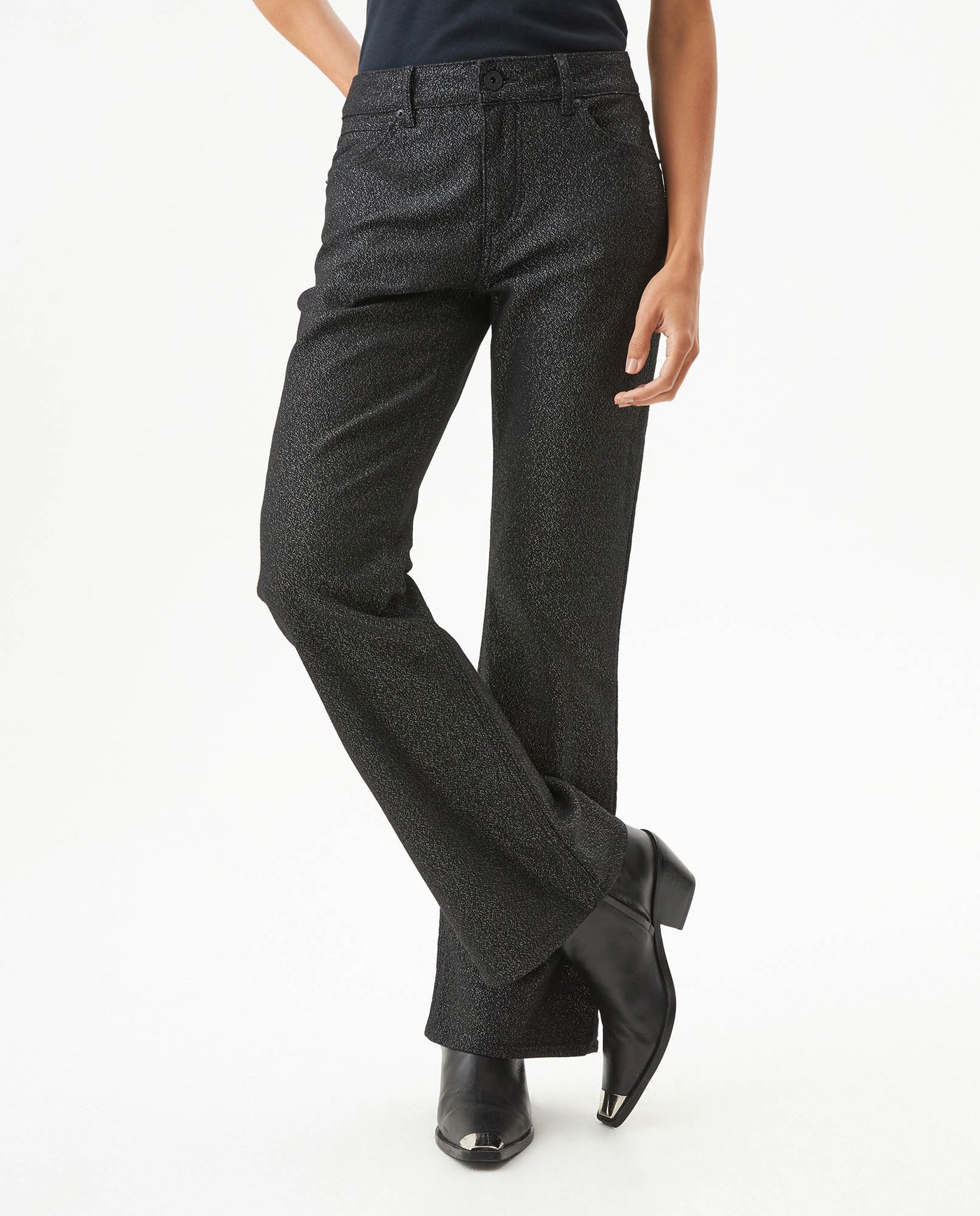 Women's Cosmo High Rise Black Wash Jeans in Cotton-Polyester Blend Dockside 63_439G017_NEG194004_3