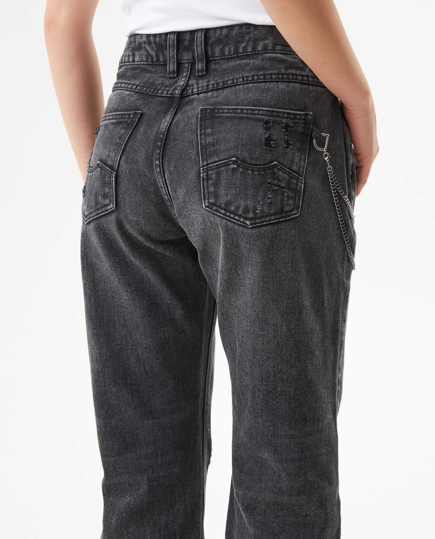 Women's Jeans, Boy Fit, Relaxed Cut - Gray 439G029 - 6