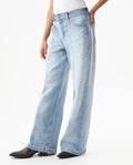 Women's Special Fit Wide Leg High Rise Light Wash Jeans in Cotton Stretch Blend Midnight