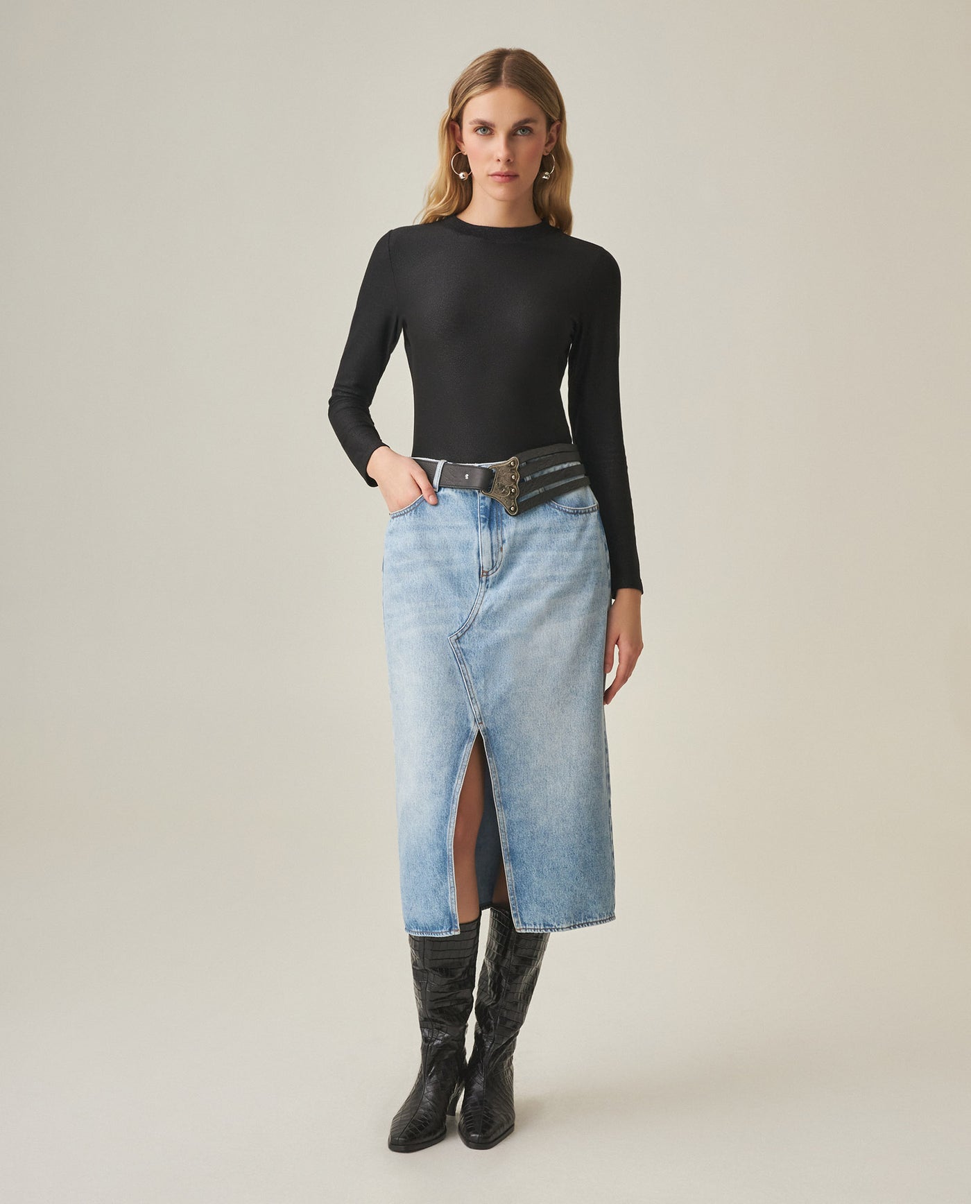 Women´s Long Denim Skirt - Blue 63_442H000_AZU154020_3
